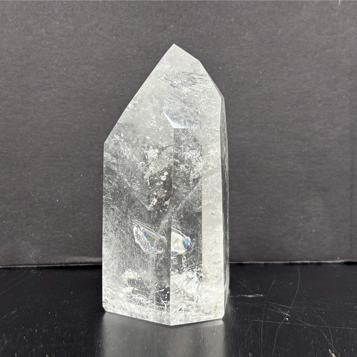 Natural Clear Quartz Tower Polished Crystal Point for Healing, Meditation, Energy Cleansing, and Home Decor - RPO522