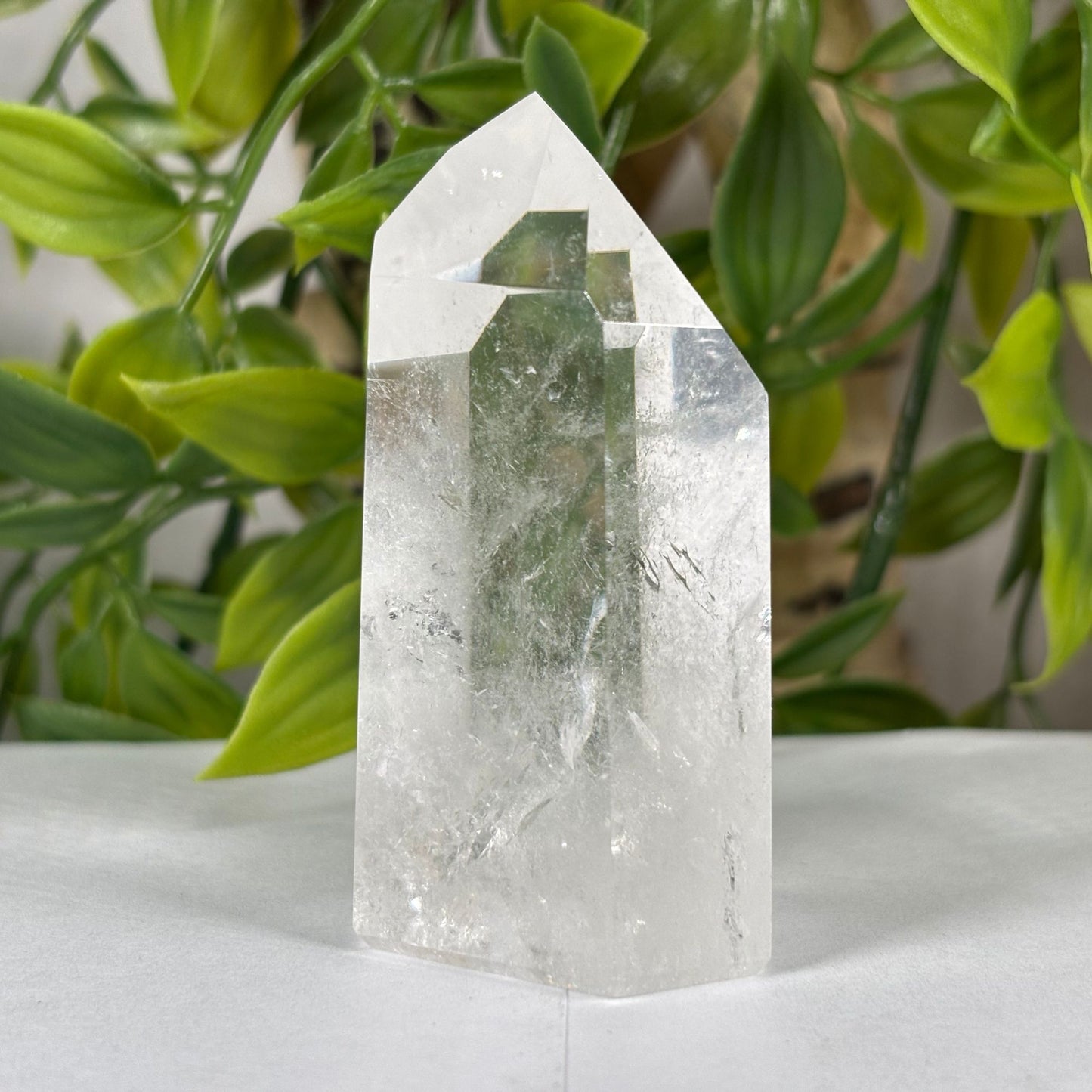 Natural Clear Quartz Crystal Point from Brazil Polished Healing Stone Tower
