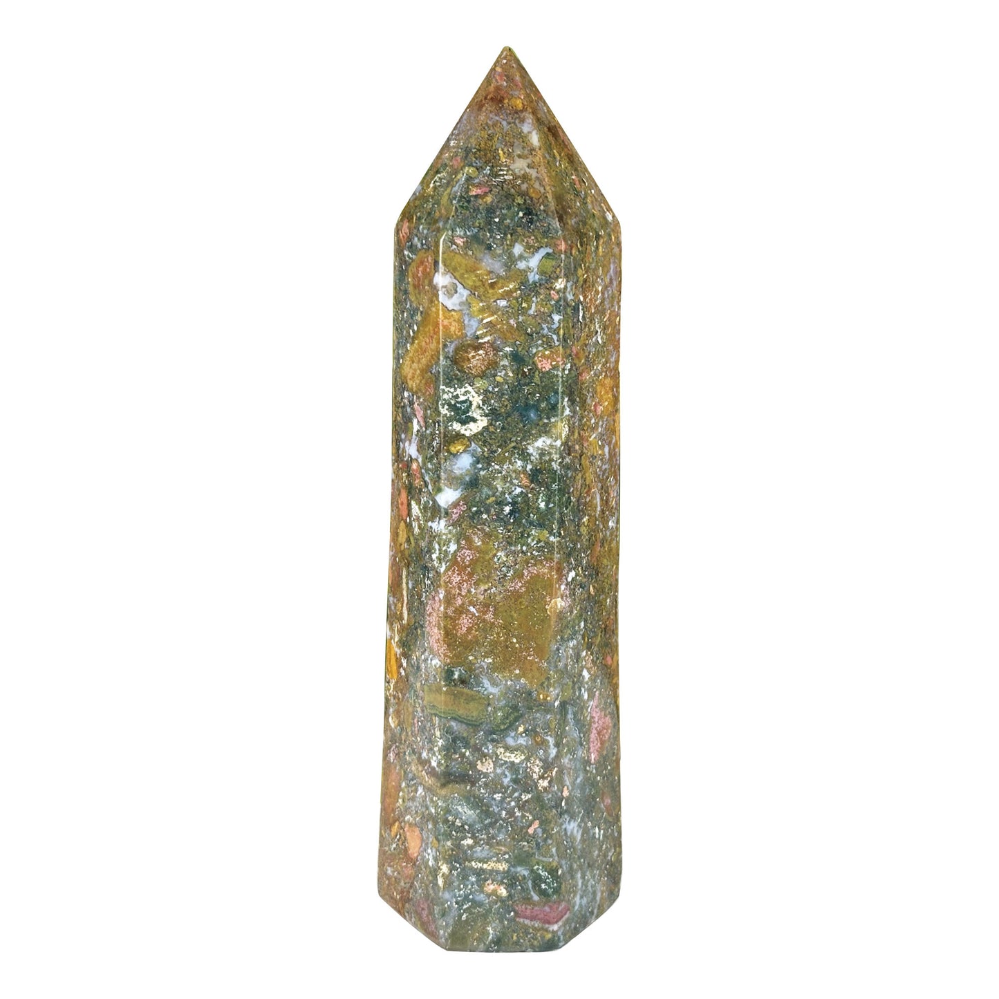 Natural Sea Jasper Crystal Tower from Madagascar Polished Healing