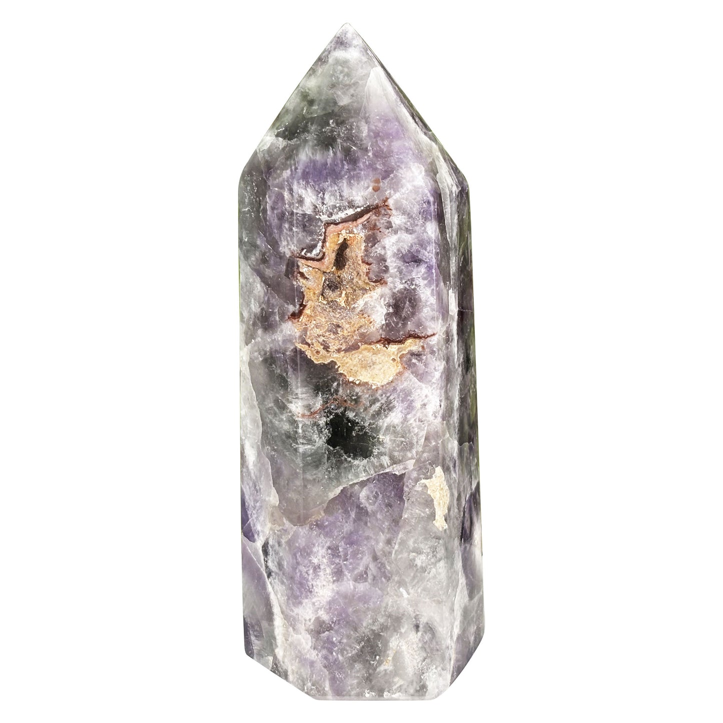 Chevron Amethyst Crystal Obelisk Tower - Gem Avenue Retail