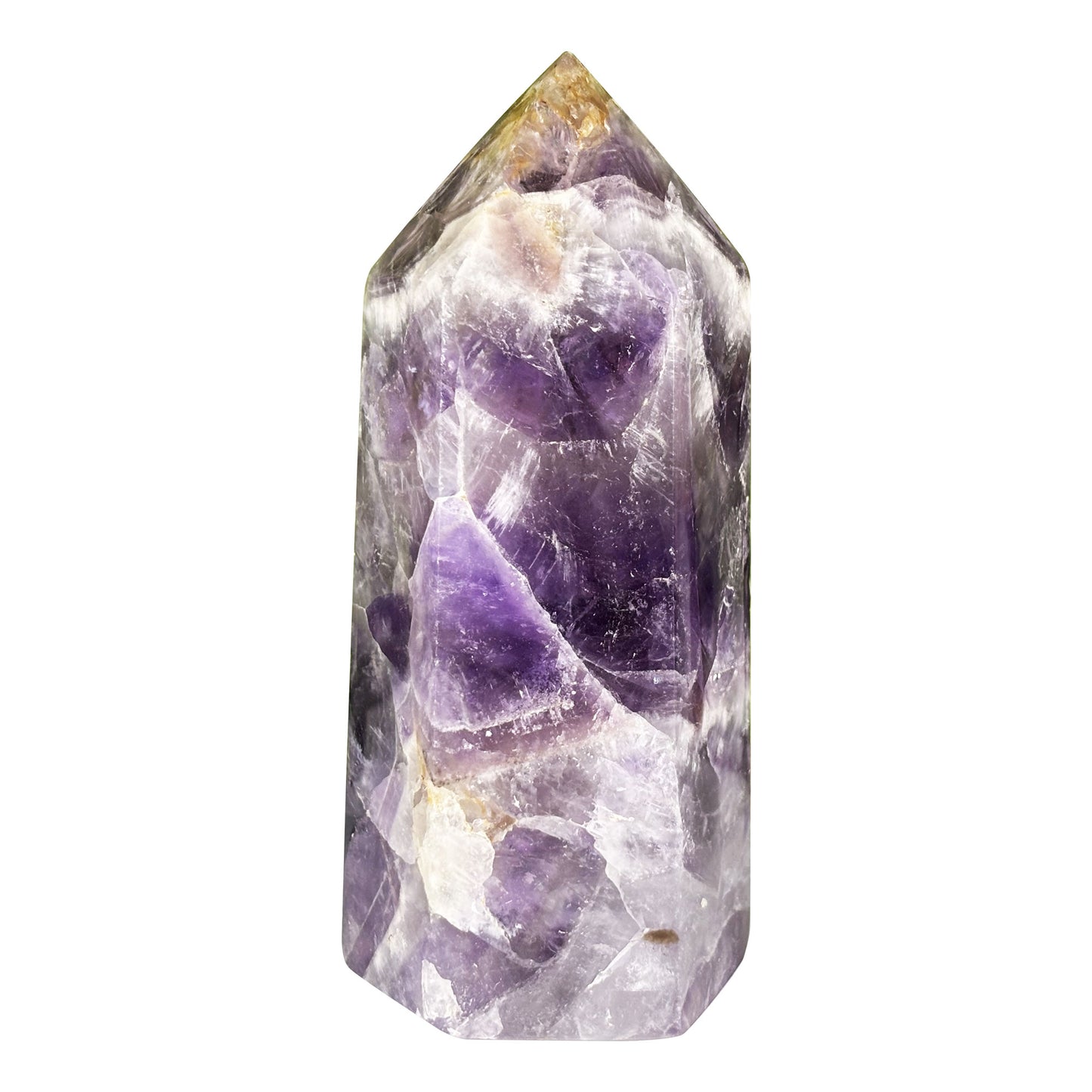 Chevron Amethyst Crystal Obelisk Tower - Gem Avenue Retail