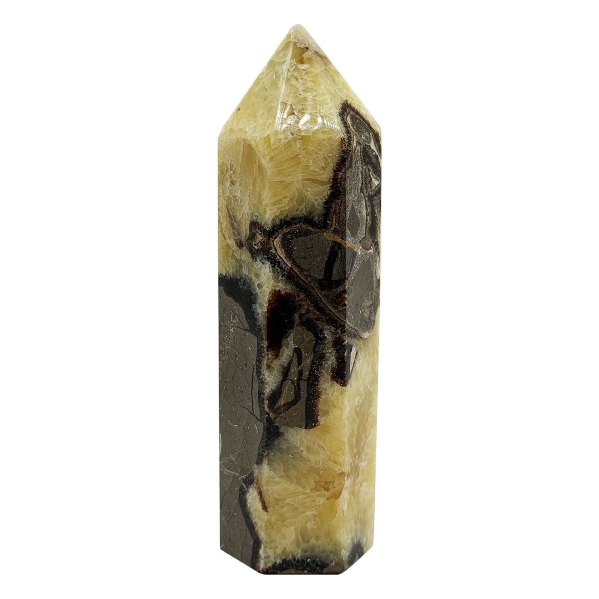 Natural Septarian Crystal Tower Obelisk - Gem Avenue Retail