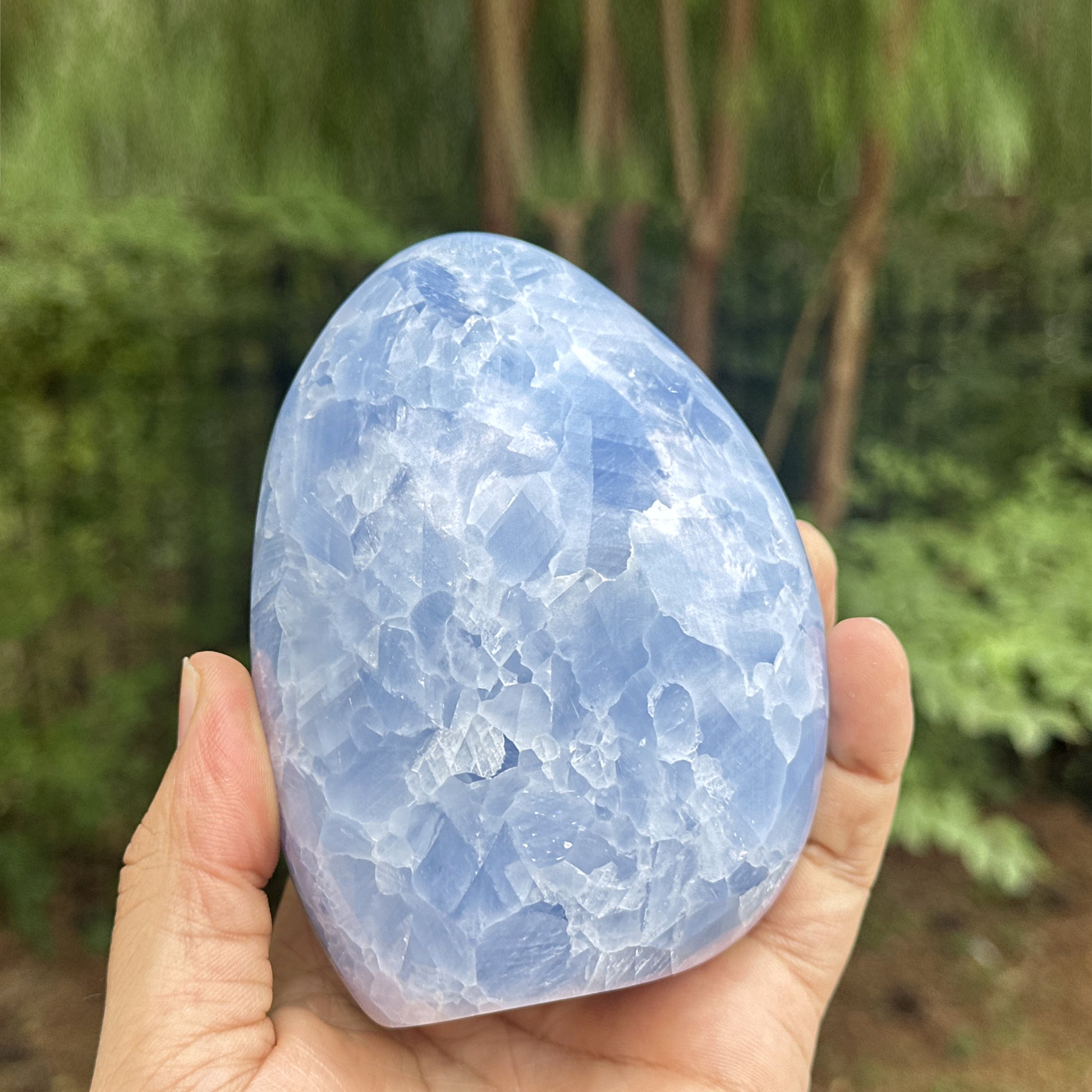 Natural Self-Standing Polished Blue Celestite Freeform - Gem Avenue