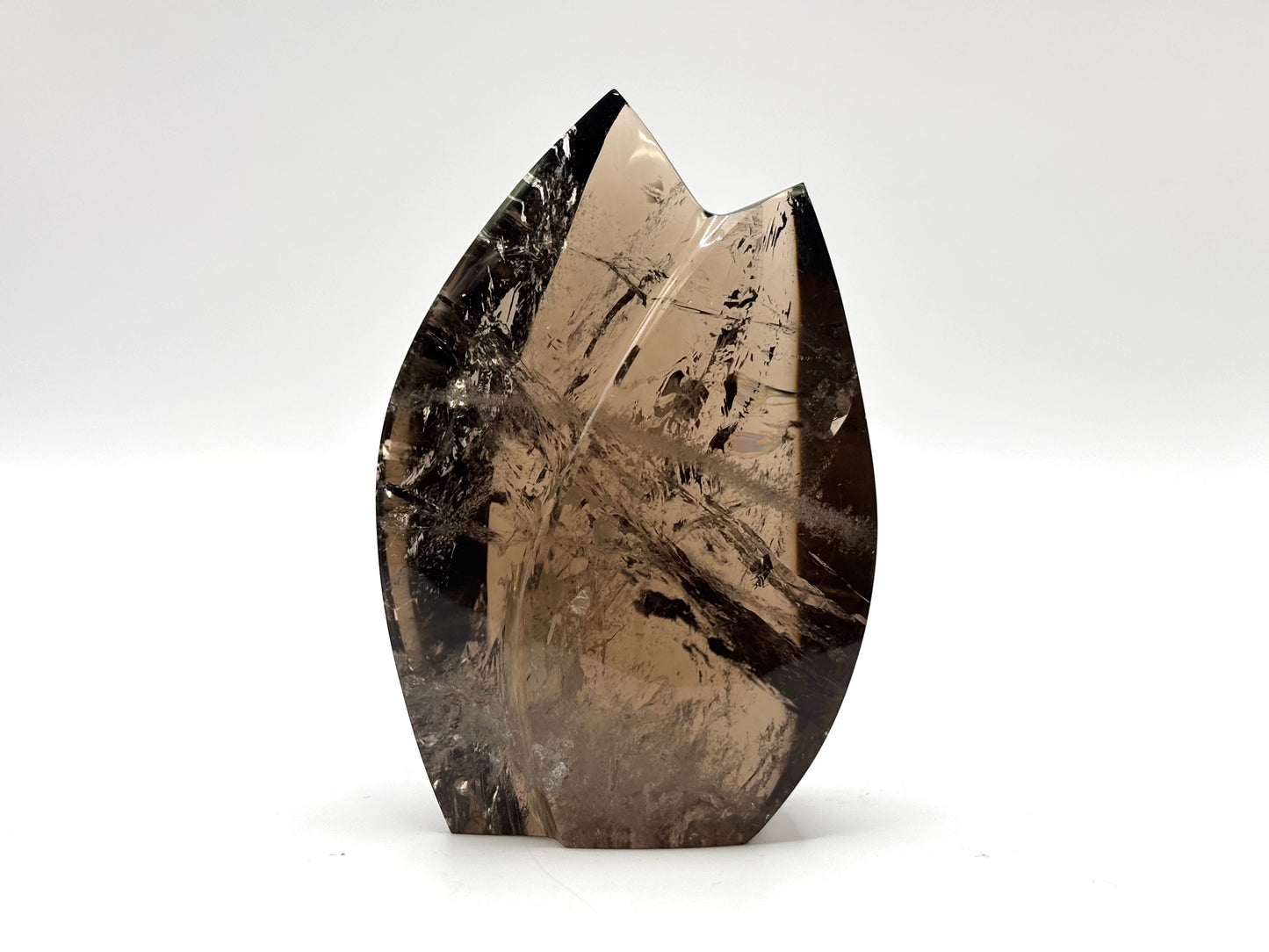 Smoky Quartz Freeform Crystal from Brazil – Natural Polished Self-Standing Smokey Quartz, Healing Stone, Decorative Mineral, Unique Collectible Crystal Display - RPS494