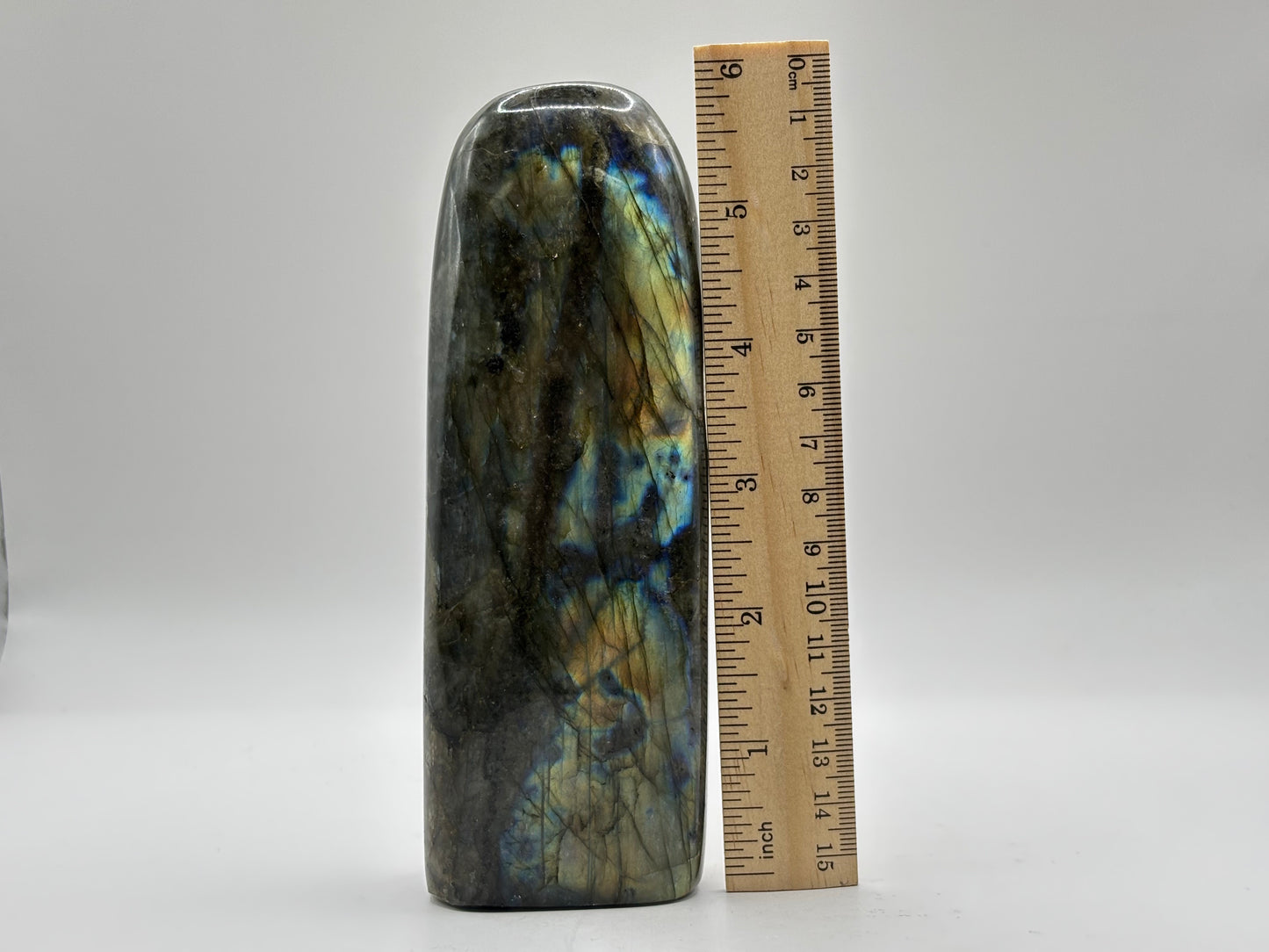 Natural Polished Labradorite Freeform Crystal with Blue and Gold Flash for Healing, Meditation & Home Decor - RPS504