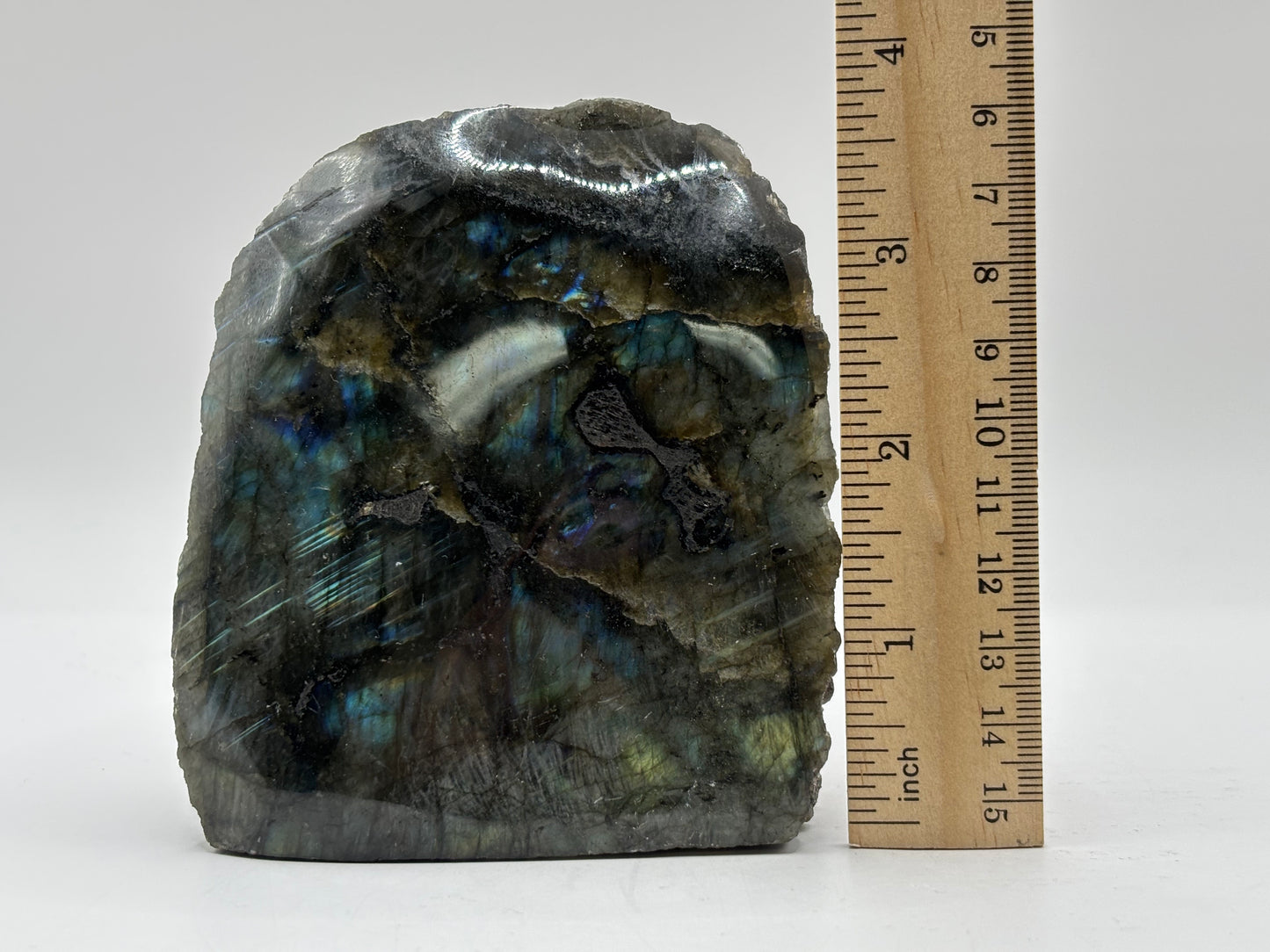 Natural Polished Labradorite Freeform Crystal with Blue & Gold Flash for Healing, Meditation, and Home Decor - RPS512