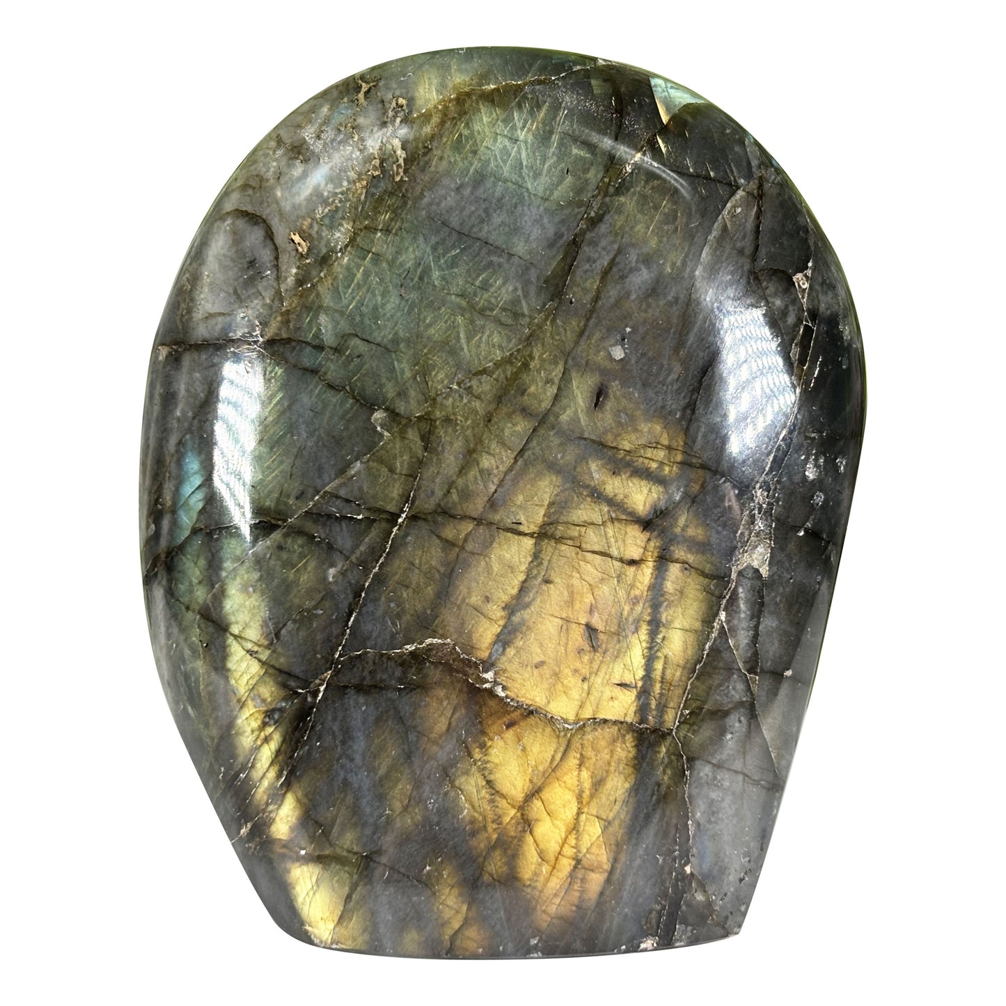 Natural Labradorite Freeform 3" Madagascar Golden Flash Polished Crystal Display Specimen