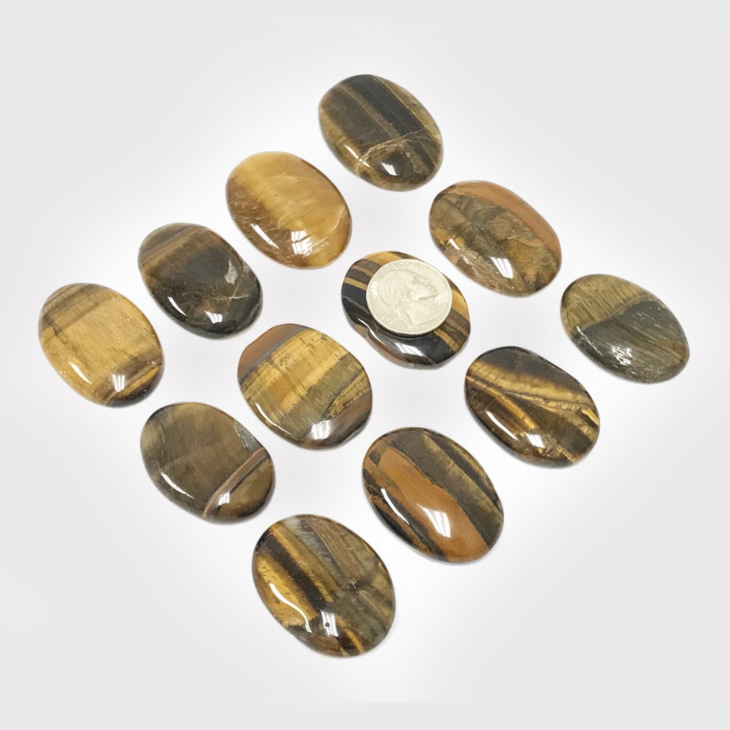 Tiger Eye Pocket Fidget Thumb Indent Worry Stone (1 Piece) -RSH204-U