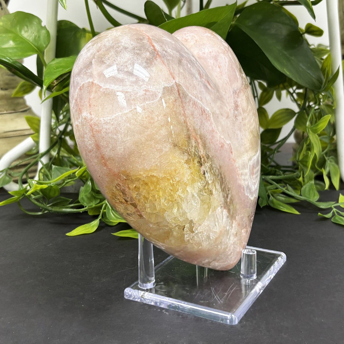 Natural Pink Amethyst Crystal Heart - Gem Avenue