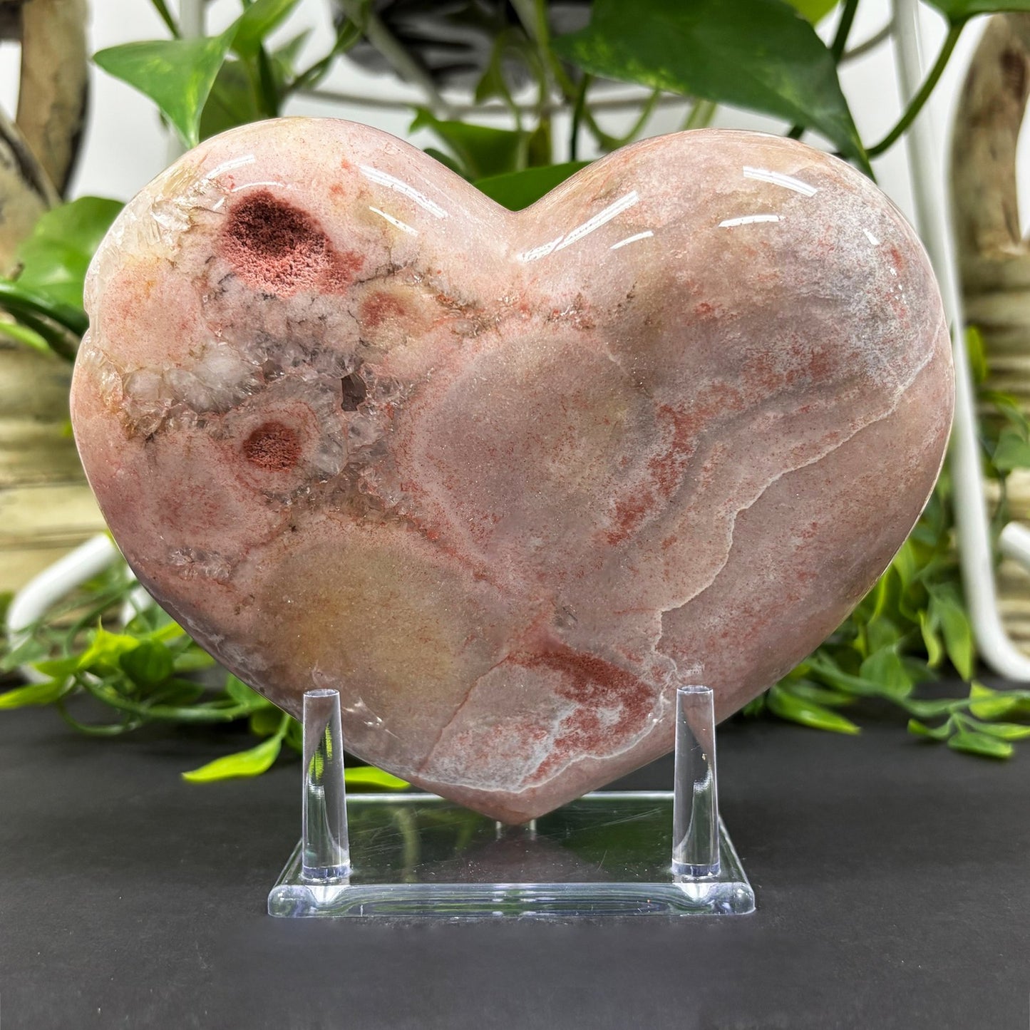 Natural Pink Amethyst Crystal Heart - Gem Avenue