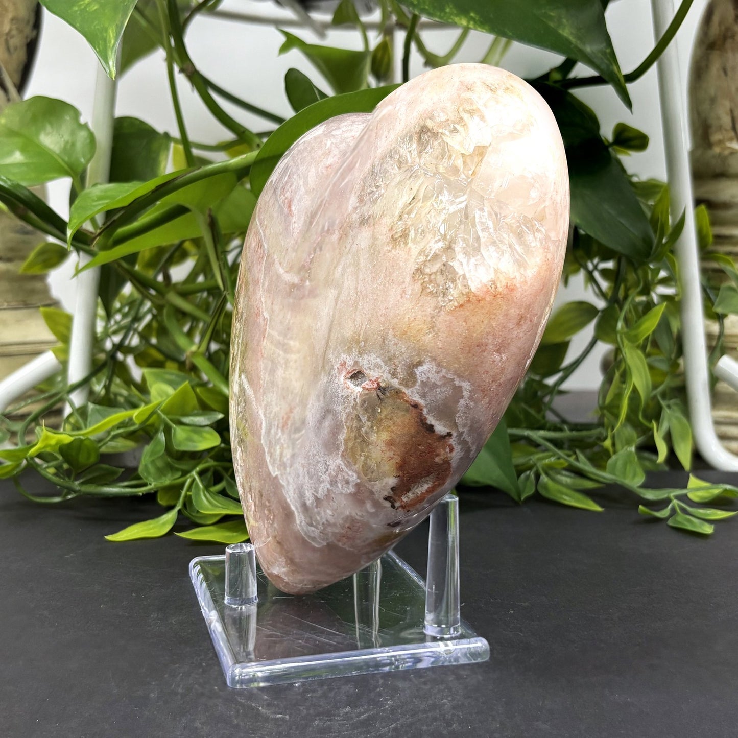 Natural Pink Amethyst Crystal Heart - Gem Avenue
