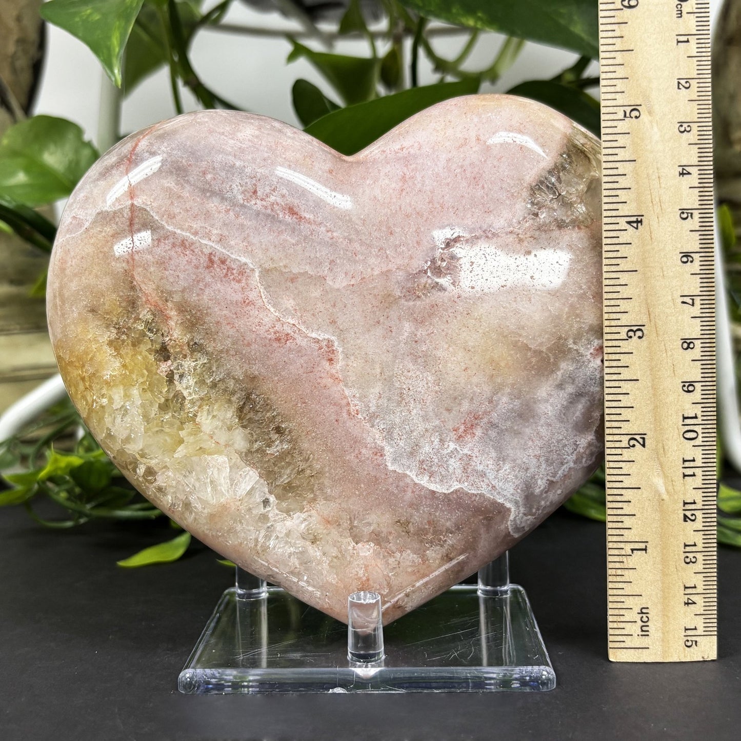Natural Pink Amethyst Crystal Heart - Gem Avenue