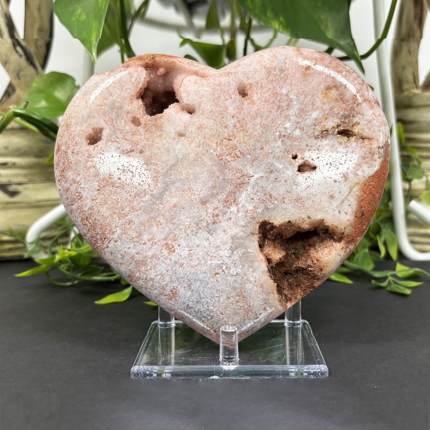 Pink Amethyst Heart Shaped Crystal - Gem Avenue