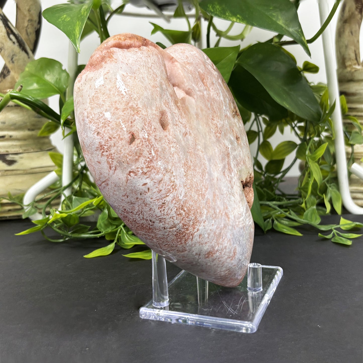 Pink Amethyst Heart Shaped Crystal - Gem Avenue