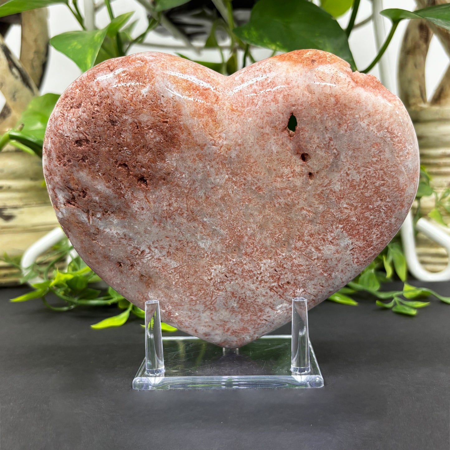 Pink Amethyst Heart Shaped Crystal - Gem Avenue