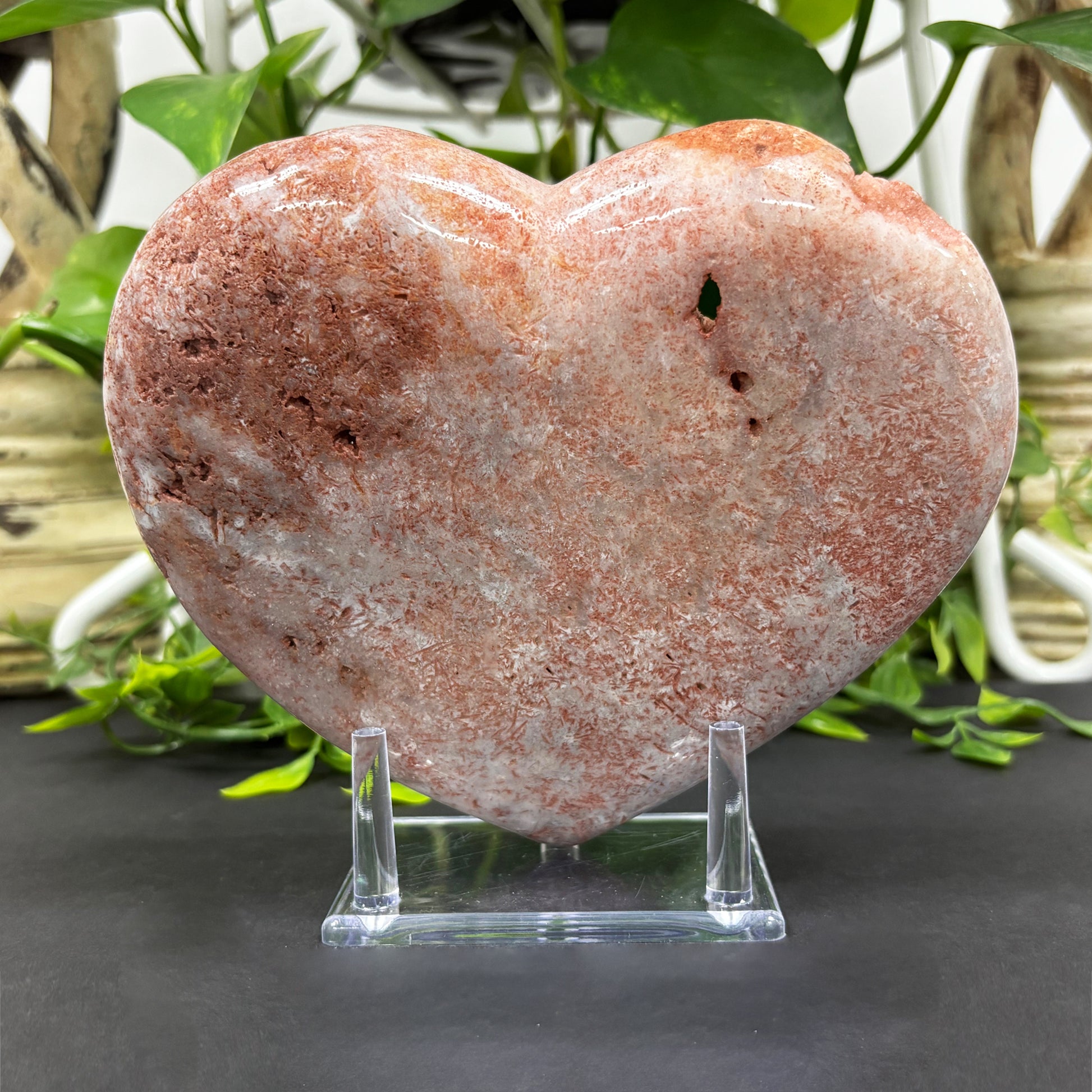 Pink Amethyst Heart Shaped Crystal - Gem Avenue