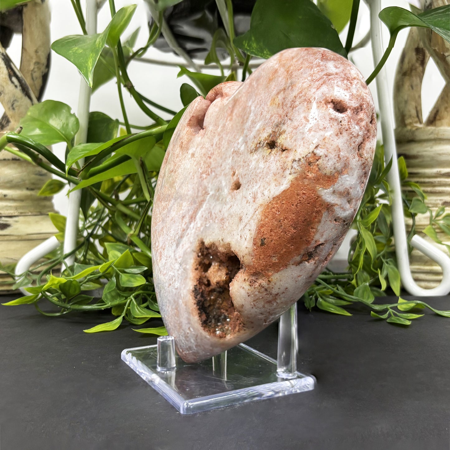 Pink Amethyst Heart Shaped Crystal - Gem Avenue