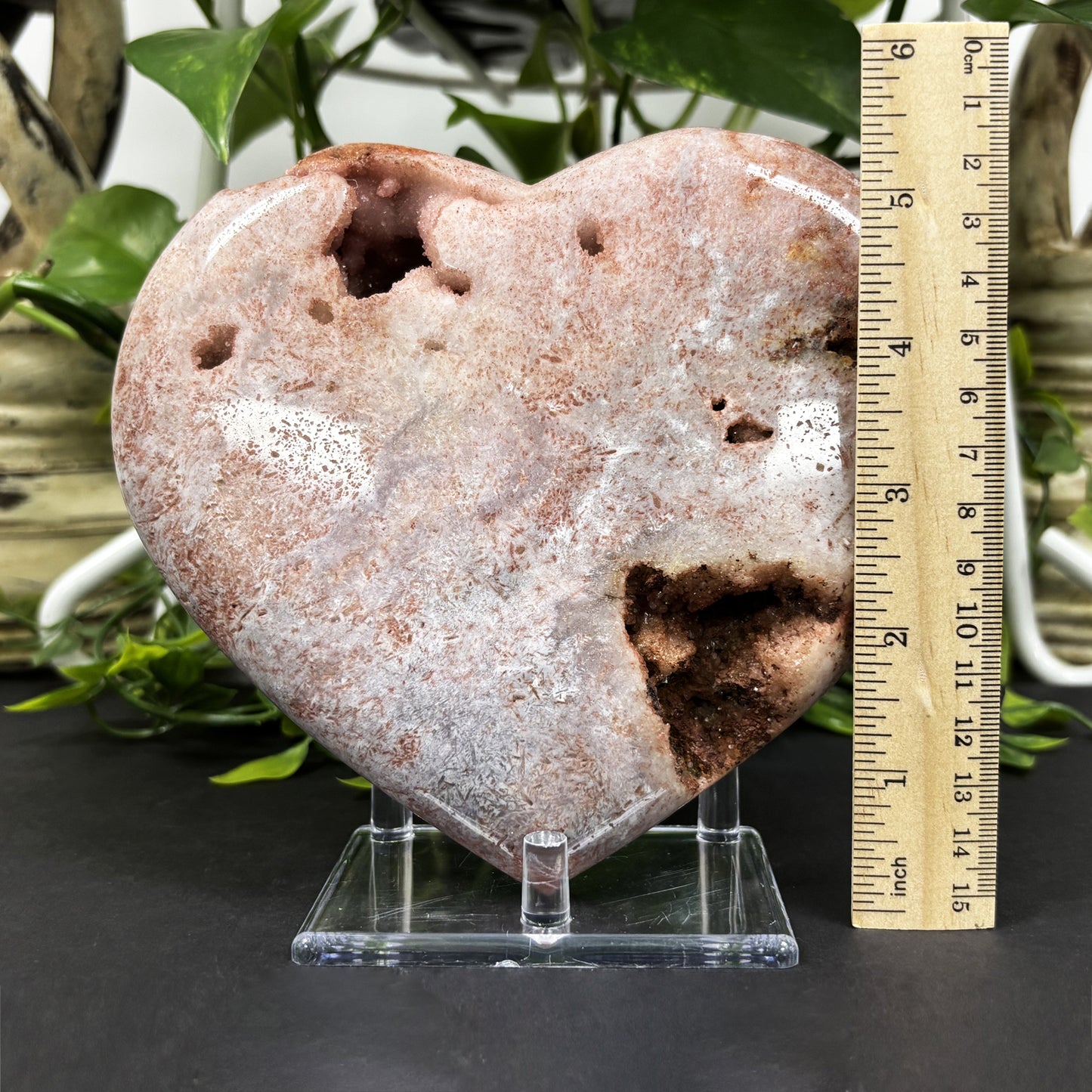 Pink Amethyst Heart Shaped Crystal - Gem Avenue