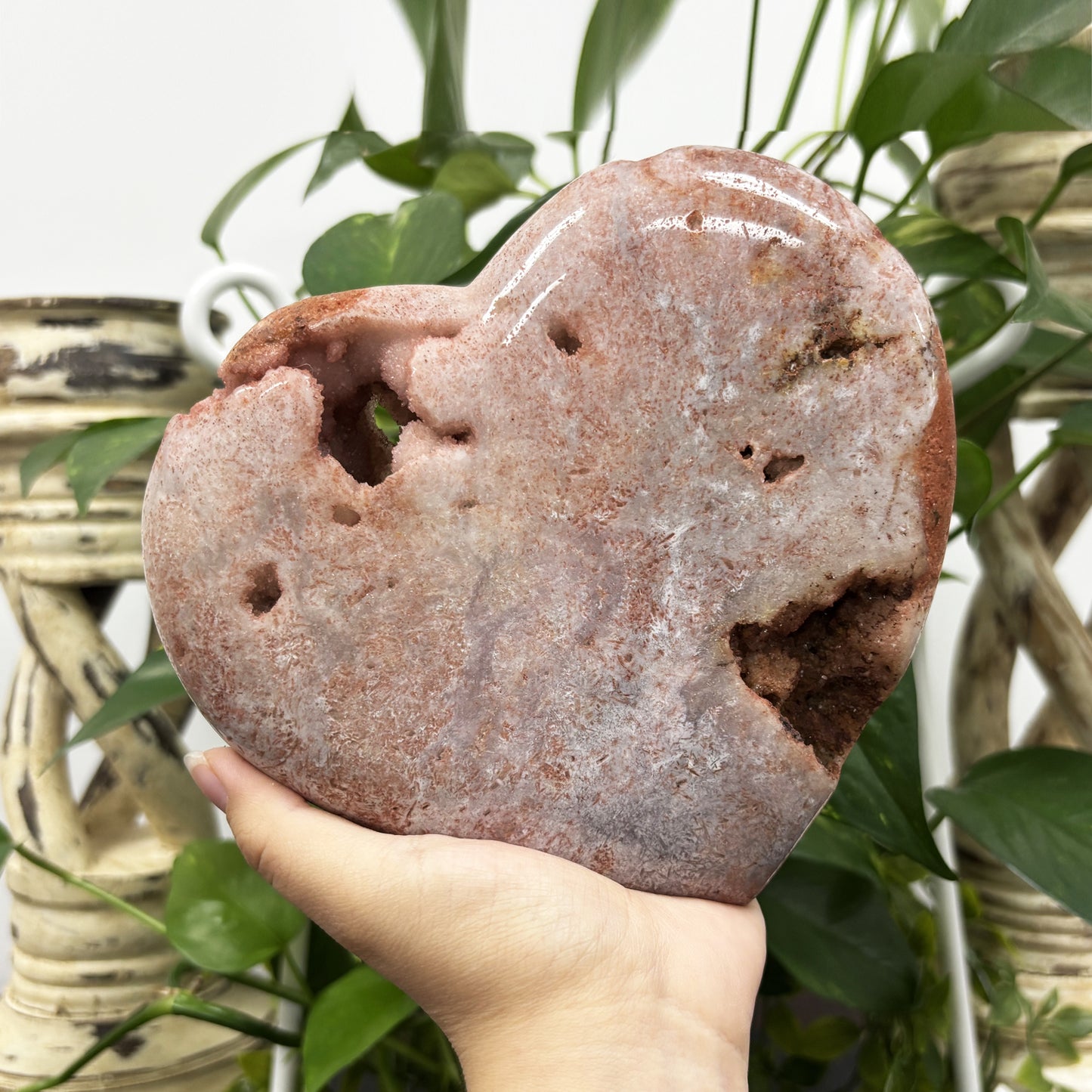 Pink Amethyst Heart Shaped Crystal - Gem Avenue