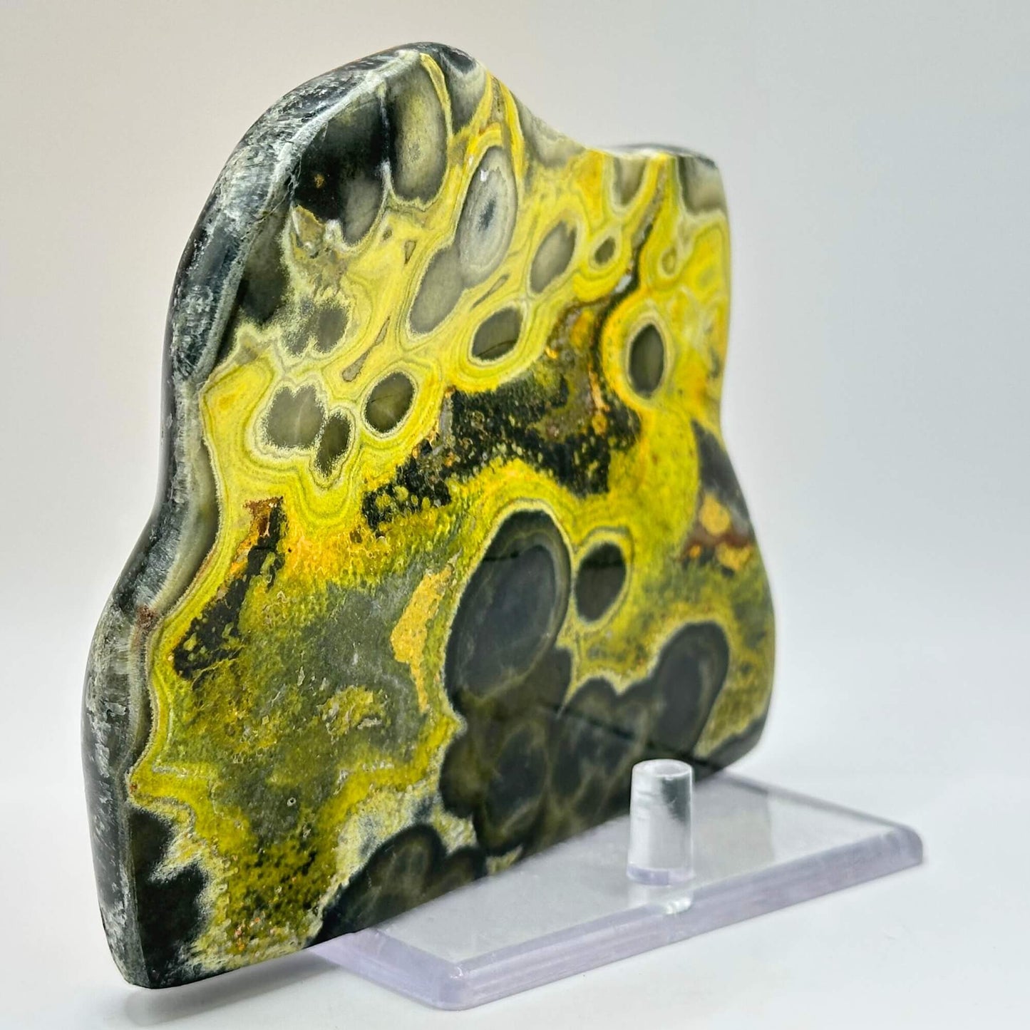 Natural Bumble Bee Jasper Slab Polished Yellow and Orange Crystal Slice for Creativity & Display - RSL064