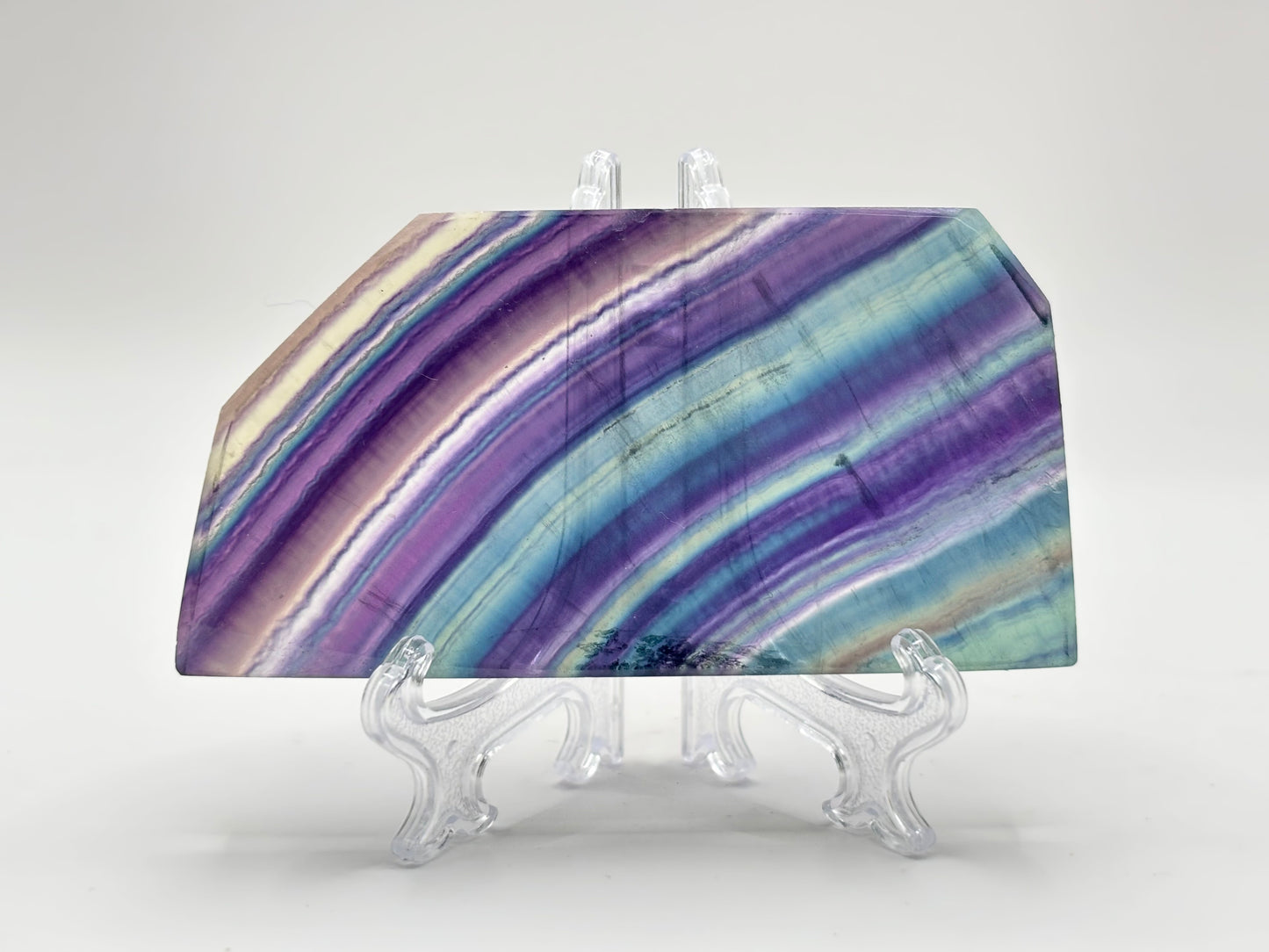 Natural Rainbow Fluorite Slab Polished Healing Stone for Energy Balance, Focus, and Vibrant Decorative Display – RSL069