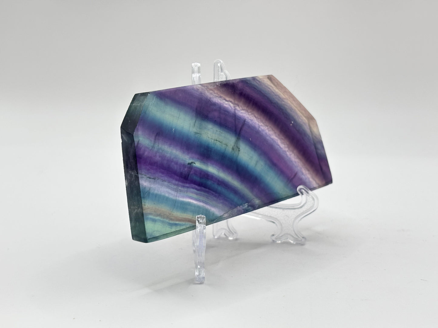 Natural Rainbow Fluorite Slab Polished Healing Stone for Energy Balance, Focus, and Vibrant Decorative Display – RSL069