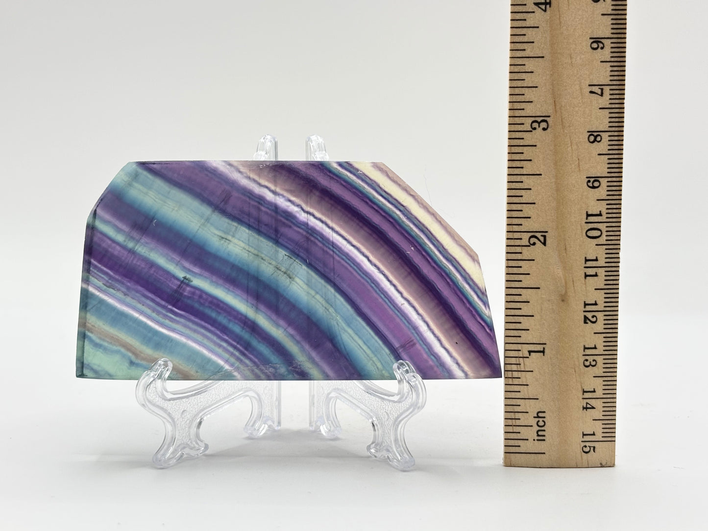 Natural Rainbow Fluorite Slab Polished Healing Stone for Energy Balance, Focus, and Vibrant Decorative Display – RSL069