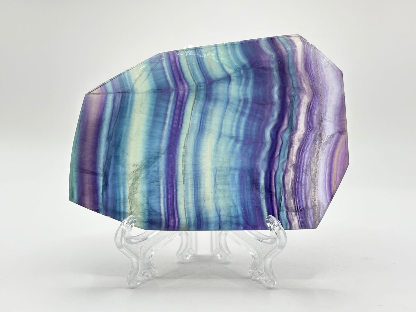 Natural Rainbow Fluorite Crystal Slab Polished Healing Stone for Energy Balance, Meditation & Home Decor – RSL070