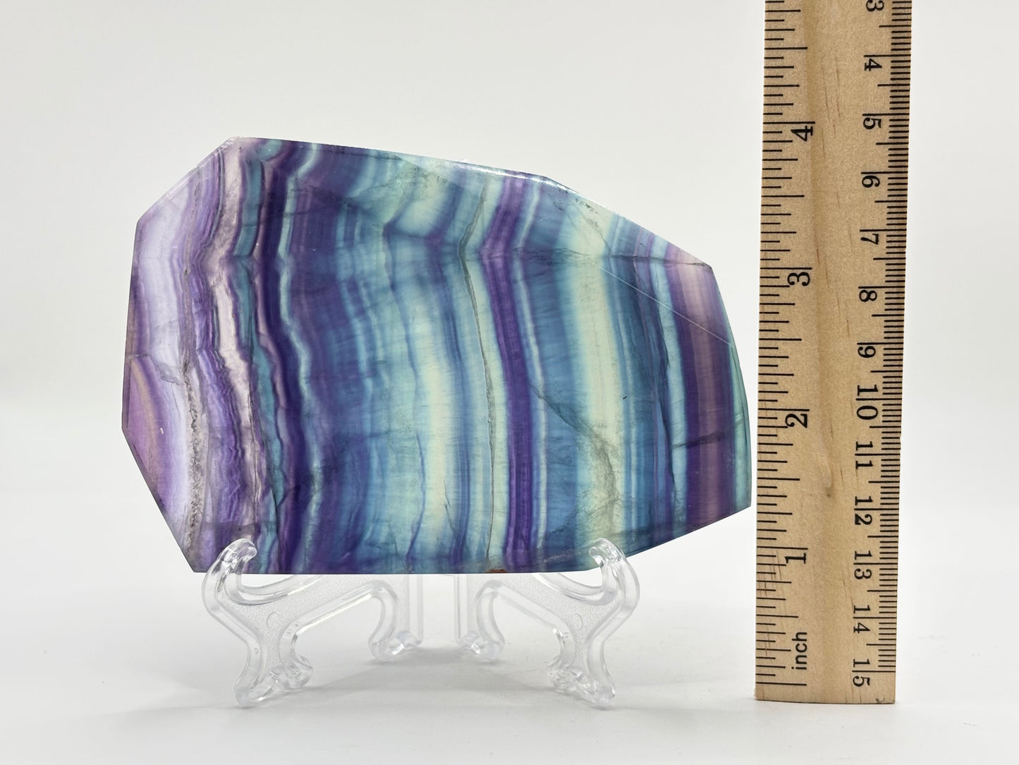 Natural Rainbow Fluorite Crystal Slab Polished Healing Stone for Energy Balance, Meditation & Home Decor – RSL070