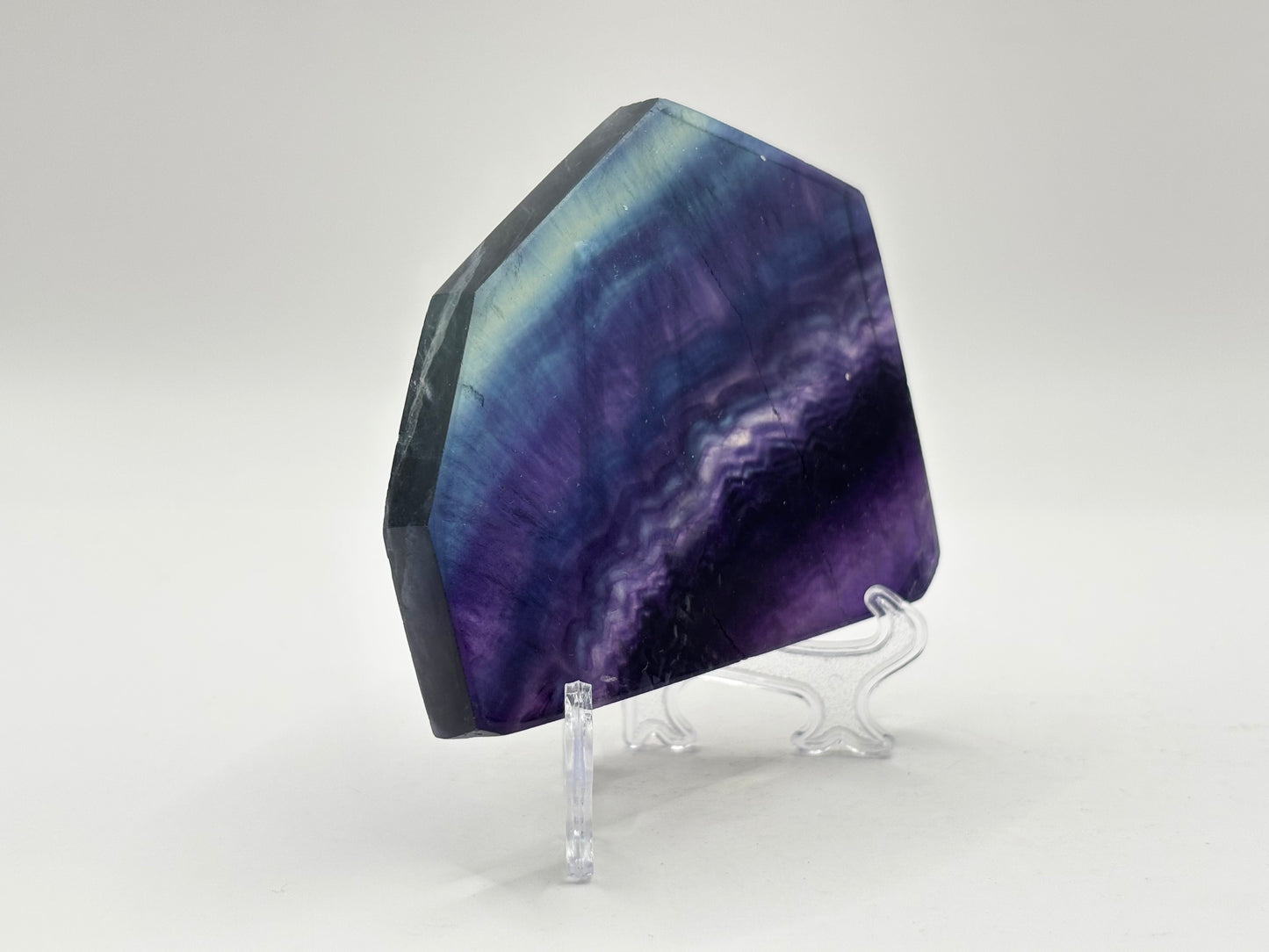 Natural Rainbow Fluorite Crystal Slab Polished Healing Stone for Energy Balance, Meditation & Home Decor - RSL071