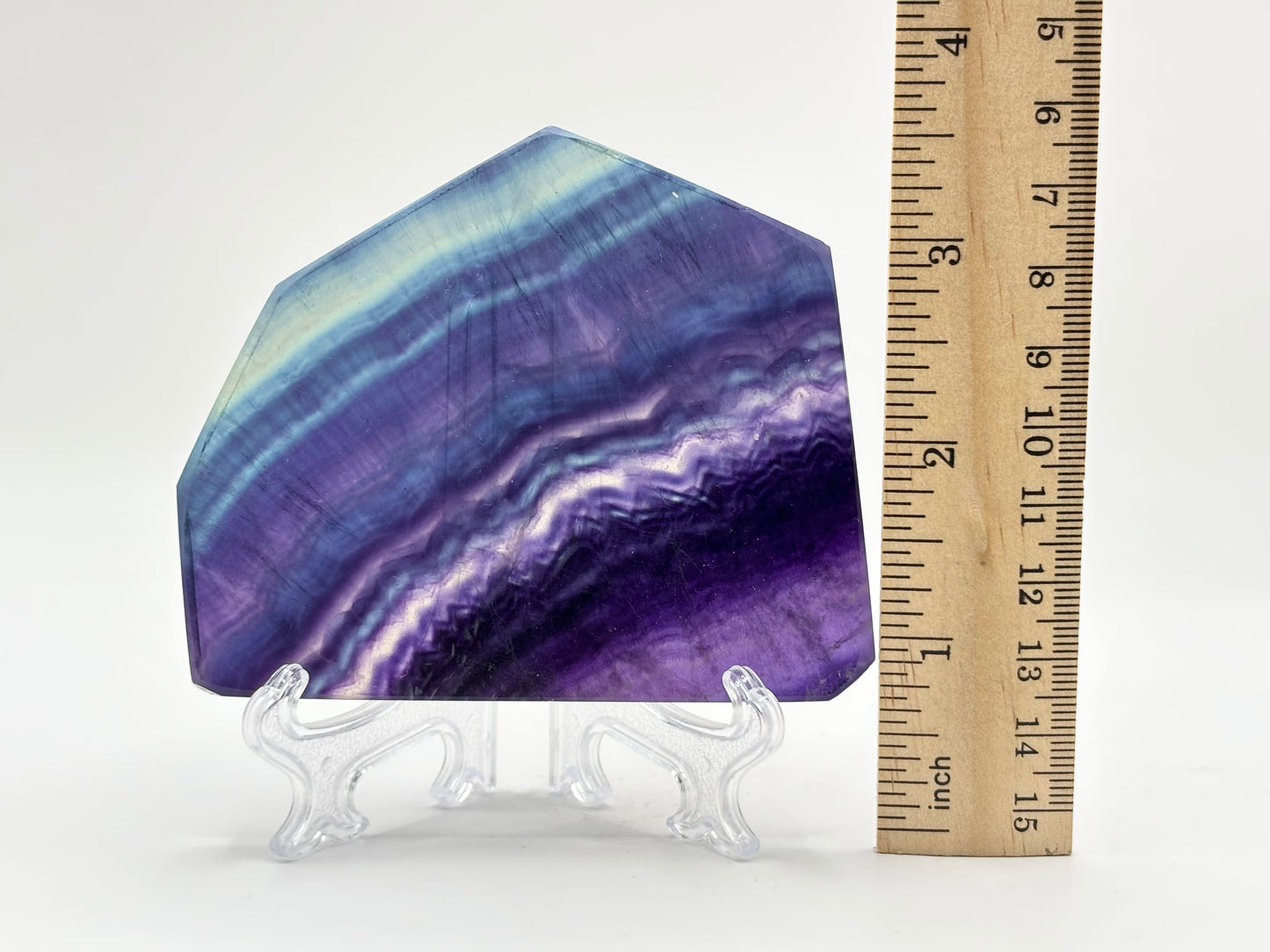 Natural Rainbow Fluorite Crystal Slab Polished Healing Stone for Energy Balance, Meditation & Home Decor - RSL071