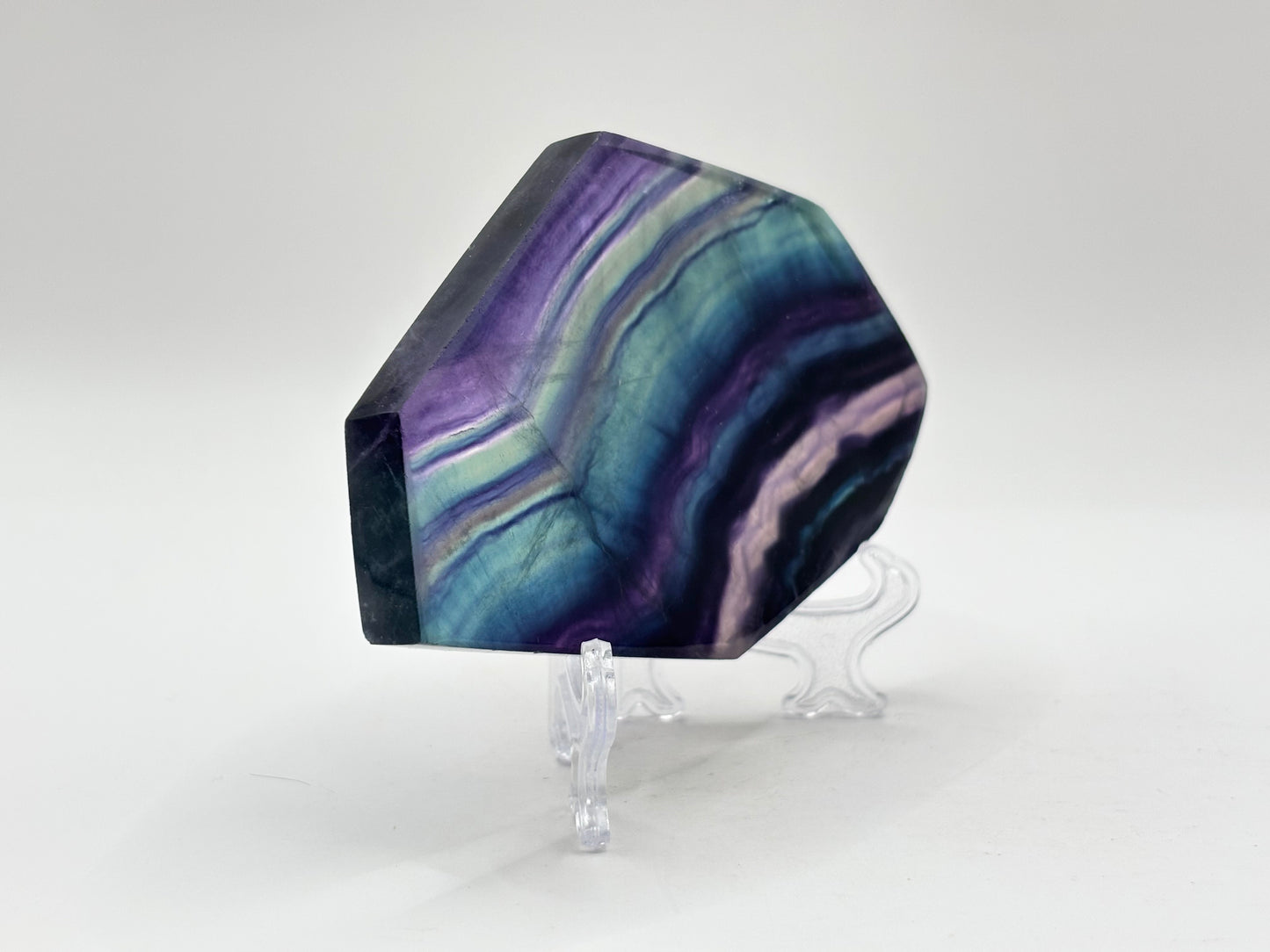 Natural Rainbow Fluorite Crystal Slab Polished Stone for Energy, Meditation, Focus & Office or Home Display – RSL074