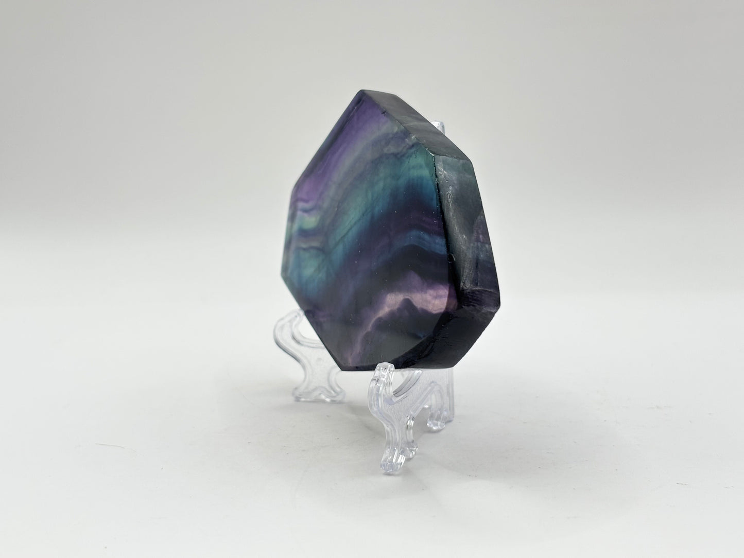 Natural Rainbow Fluorite Crystal Slab Polished Stone for Energy, Meditation, Focus & Office or Home Display – RSL074