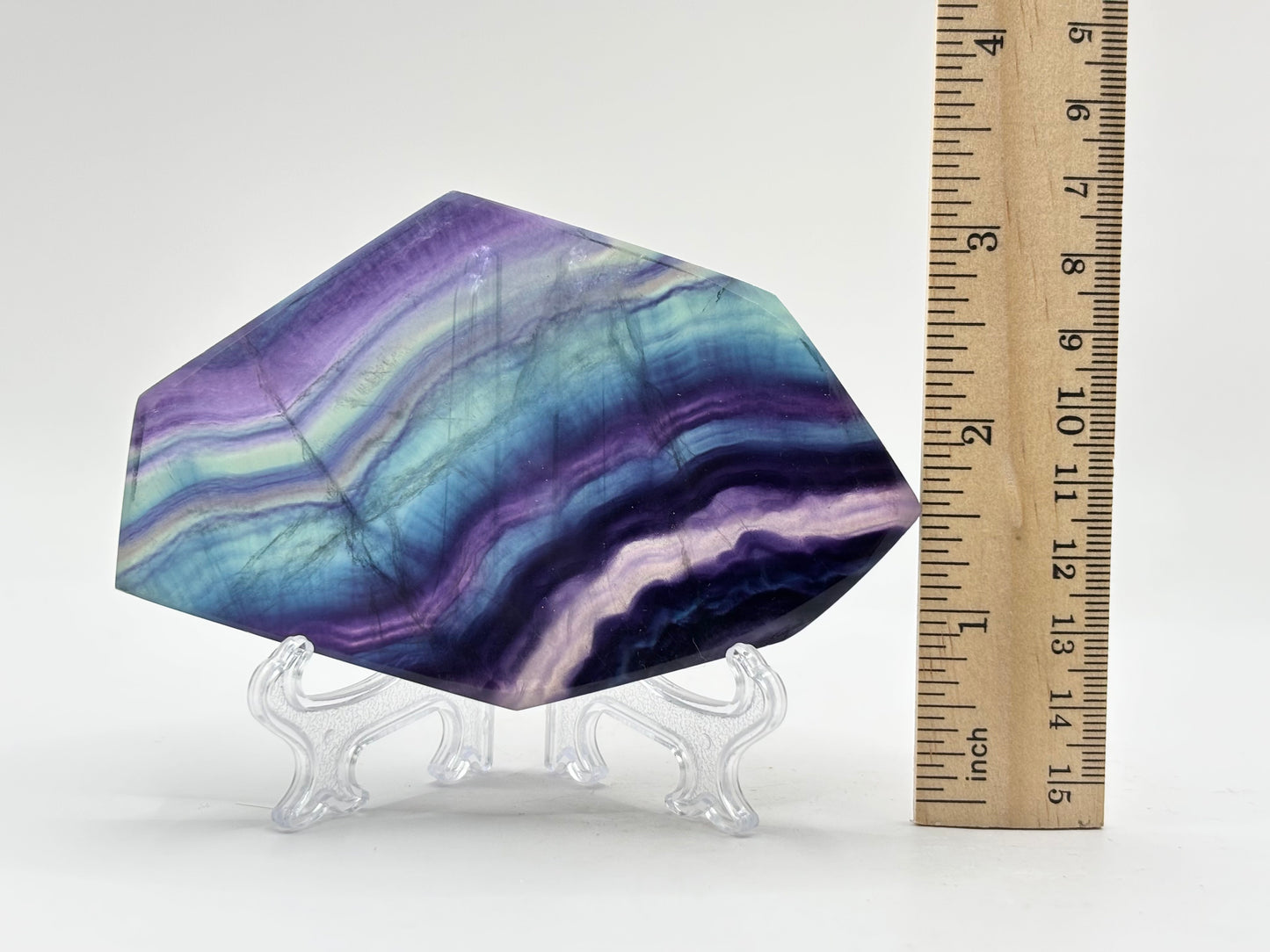 Natural Rainbow Fluorite Crystal Slab Polished Stone for Energy, Meditation, Focus & Office or Home Display – RSL074