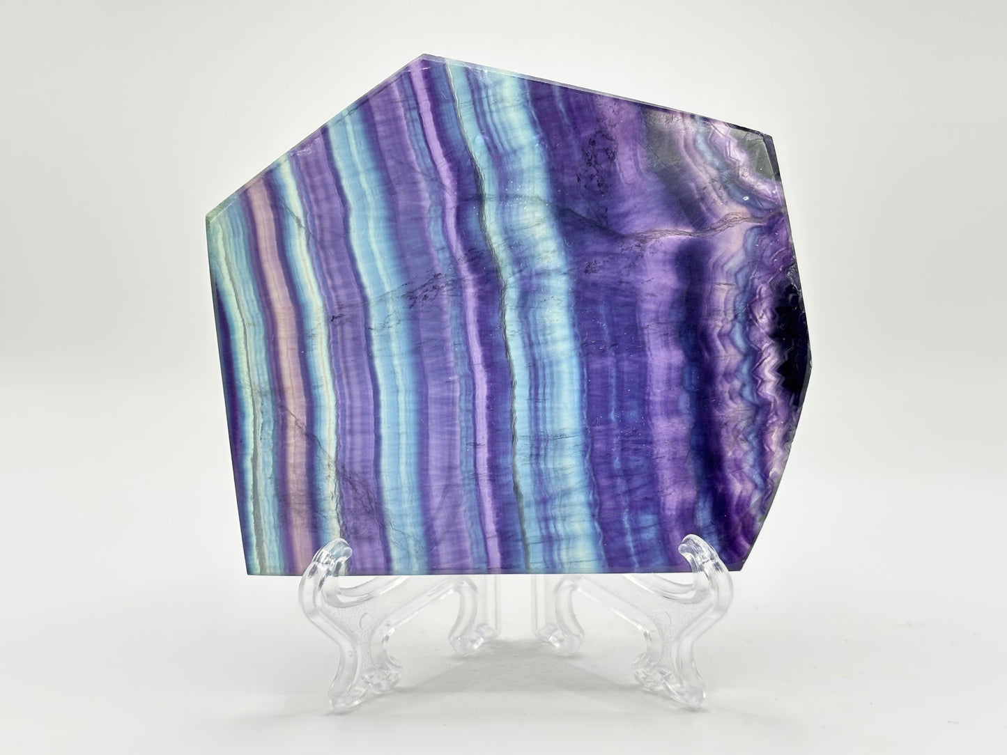 Natural Rainbow Fluorite Crystal Slab Polished Stone for Energy, Focus, Meditation & Home or Office Display – RSL075