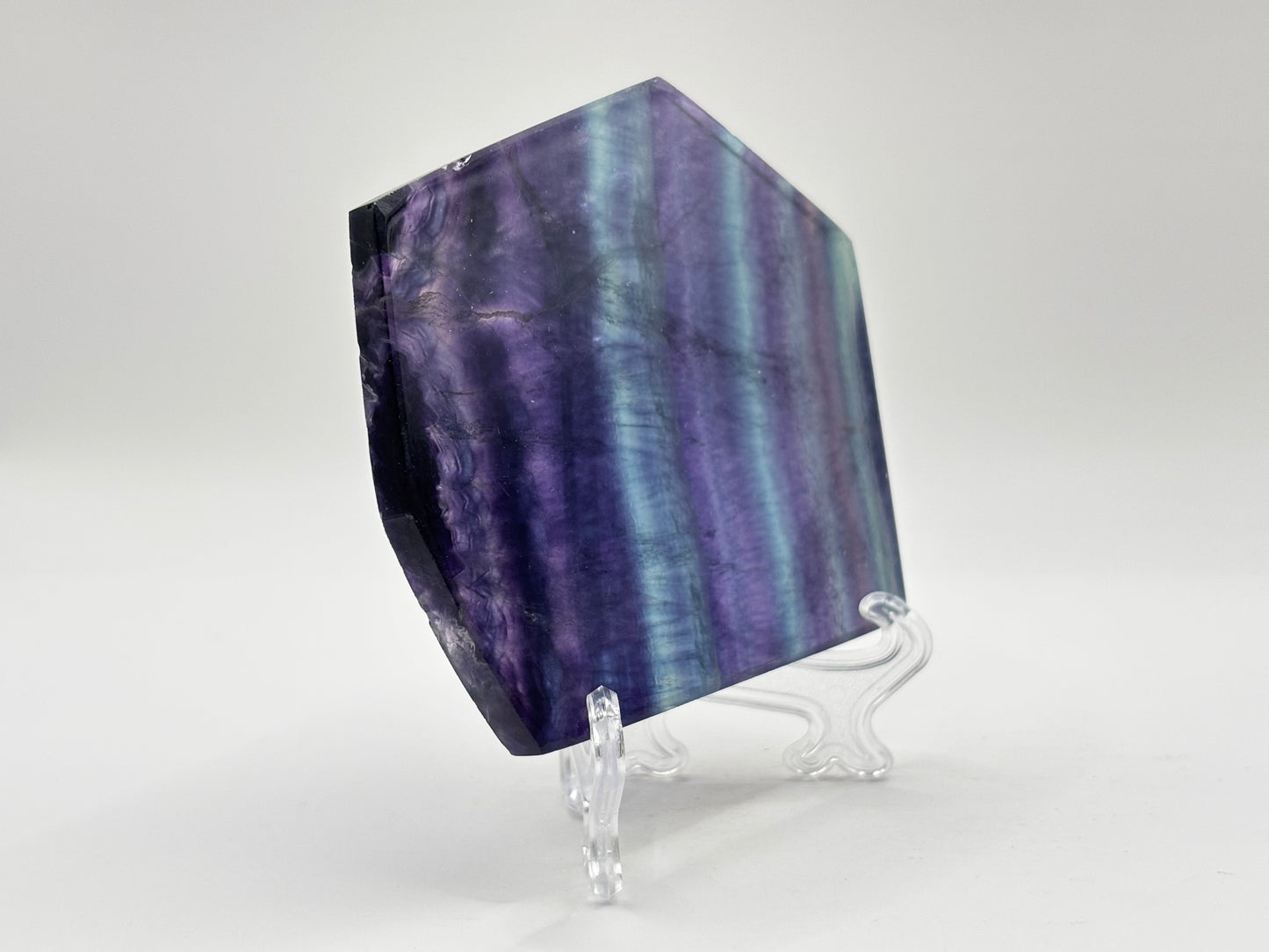 Natural Rainbow Fluorite Crystal Slab Polished Stone for Energy, Focus, Meditation & Home or Office Display – RSL075