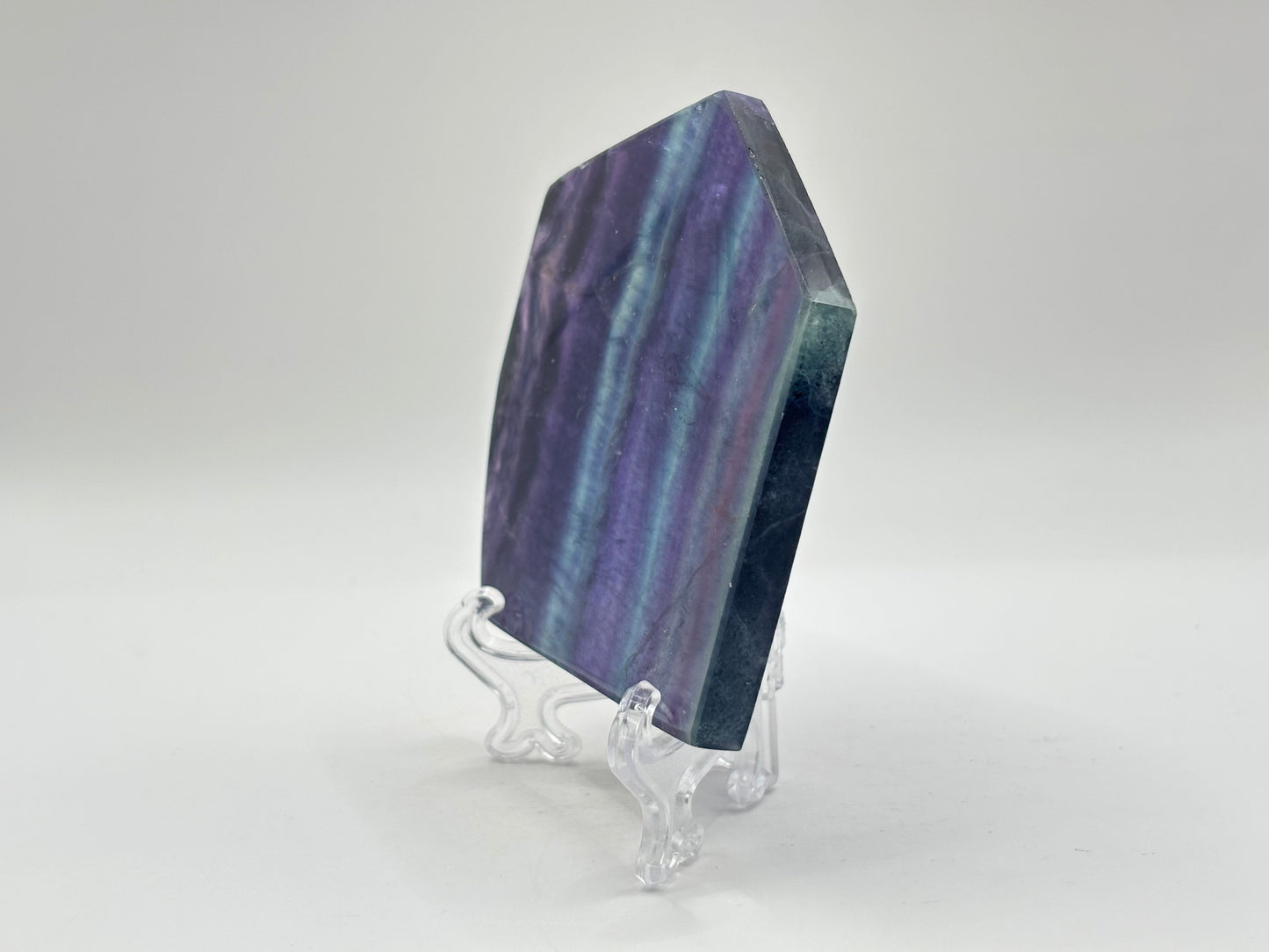 Natural Rainbow Fluorite Crystal Slab Polished Stone for Energy, Focus, Meditation & Home or Office Display – RSL075