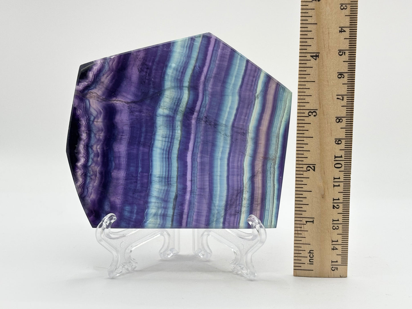 Natural Rainbow Fluorite Crystal Slab Polished Stone for Energy, Focus, Meditation & Home or Office Display – RSL075