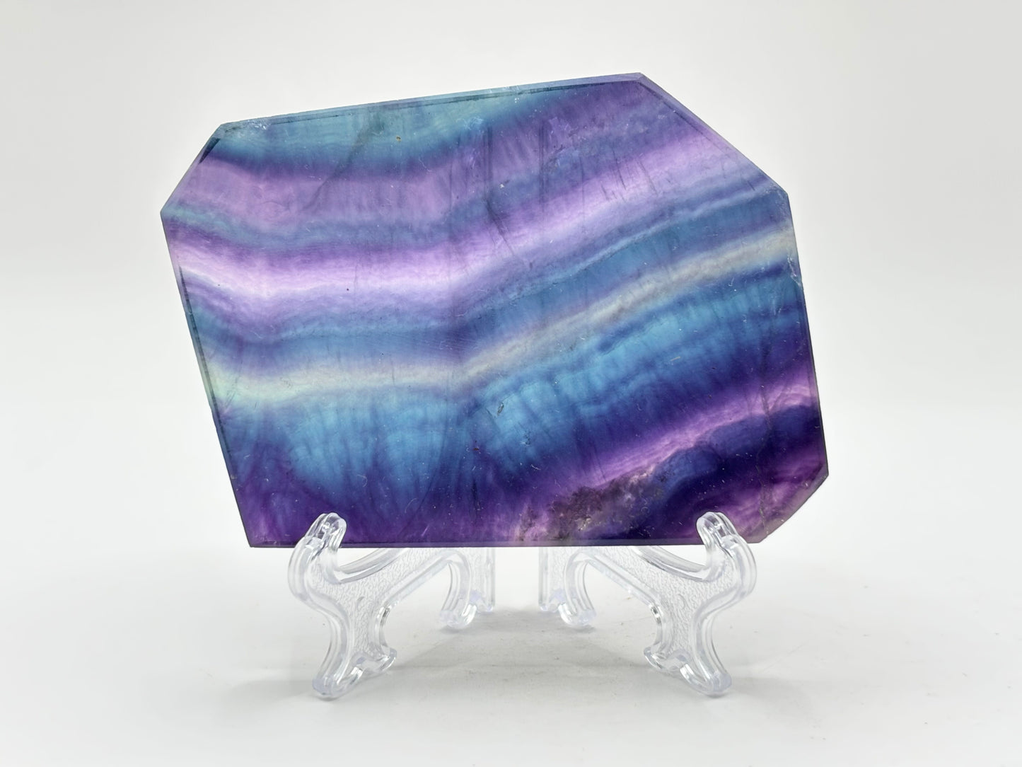 Natural Rainbow Fluorite Crystal Slab Polished Stone for Energy, Focus, Meditation & Home or Office Display – RSL076