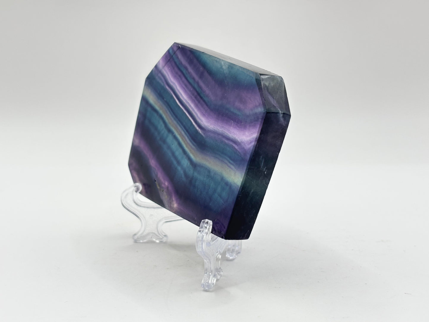 Natural Rainbow Fluorite Crystal Slab Polished Stone for Energy, Focus, Meditation & Home or Office Display – RSL076