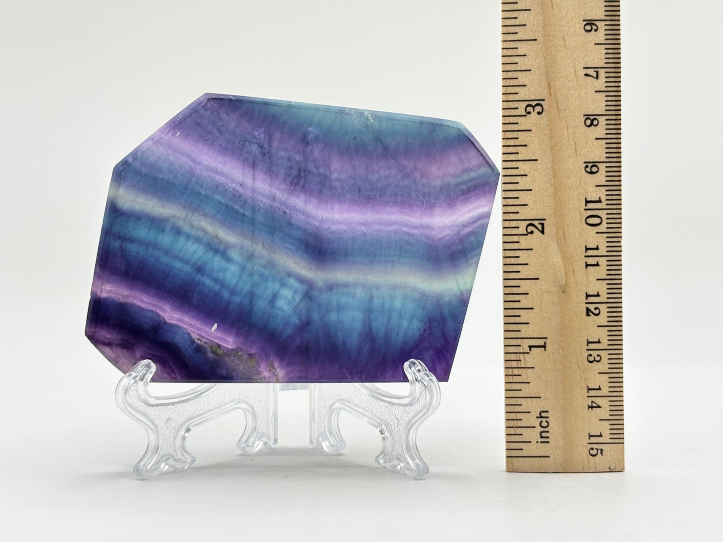 Natural Rainbow Fluorite Crystal Slab Polished Stone for Energy, Focus, Meditation & Home or Office Display – RSL076