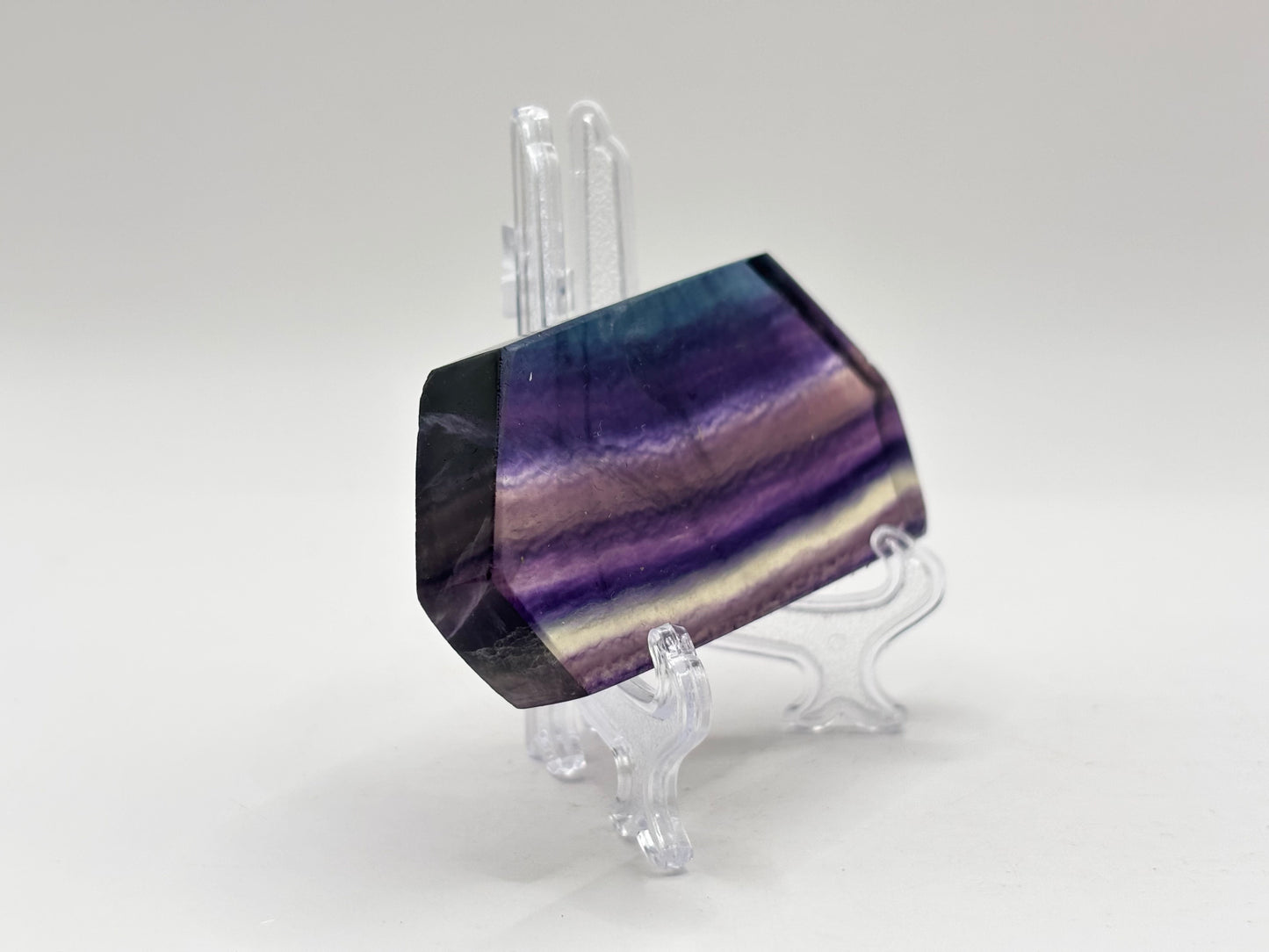 Natural Rainbow Fluorite Crystal Slab Polished Stone for Energy, Focus, Meditation & Home or Office Display – RSL077