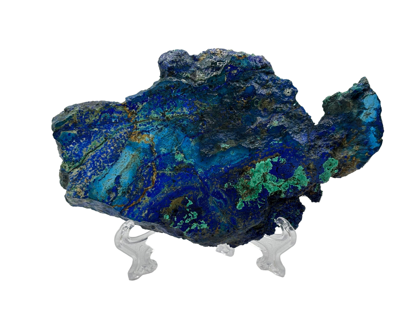 Polished Natural Azurite Malachite Slab Gemstone for Energy, Focus, Stress Relief & Decorative Display – RSL084
