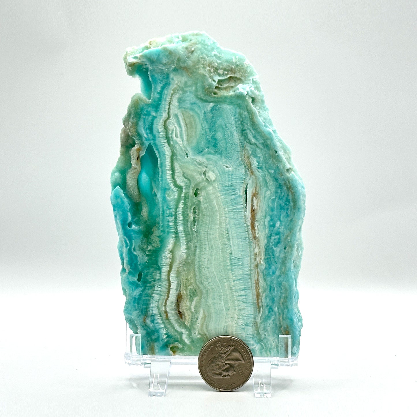 Natural Blue Aragonite Crystal Slab - Gem Avenue