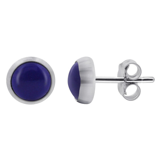 .925 Sterling Silver Simulated Gemstone Stud Earrings