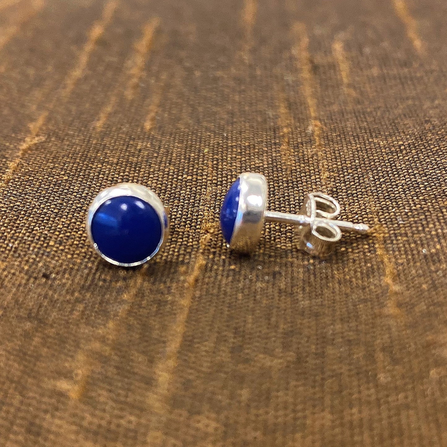 .925 Sterling Silver Simulated Gemstone Stud Earrings