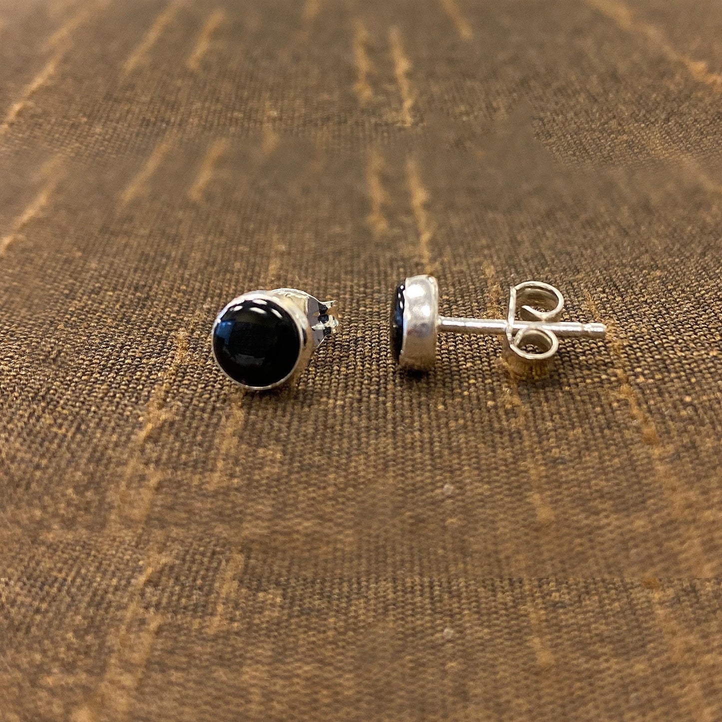 .925 Sterling Silver Simulated Gemstone Stud Earrings