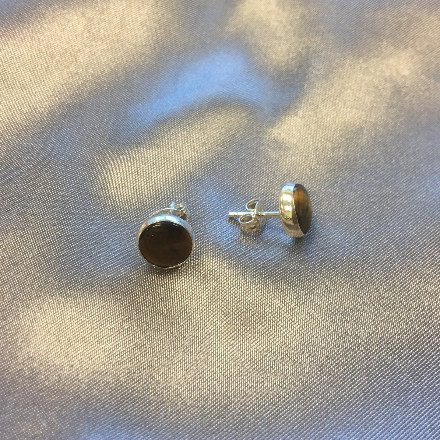 .925 Sterling Silver Simulated Gemstone Stud Earrings