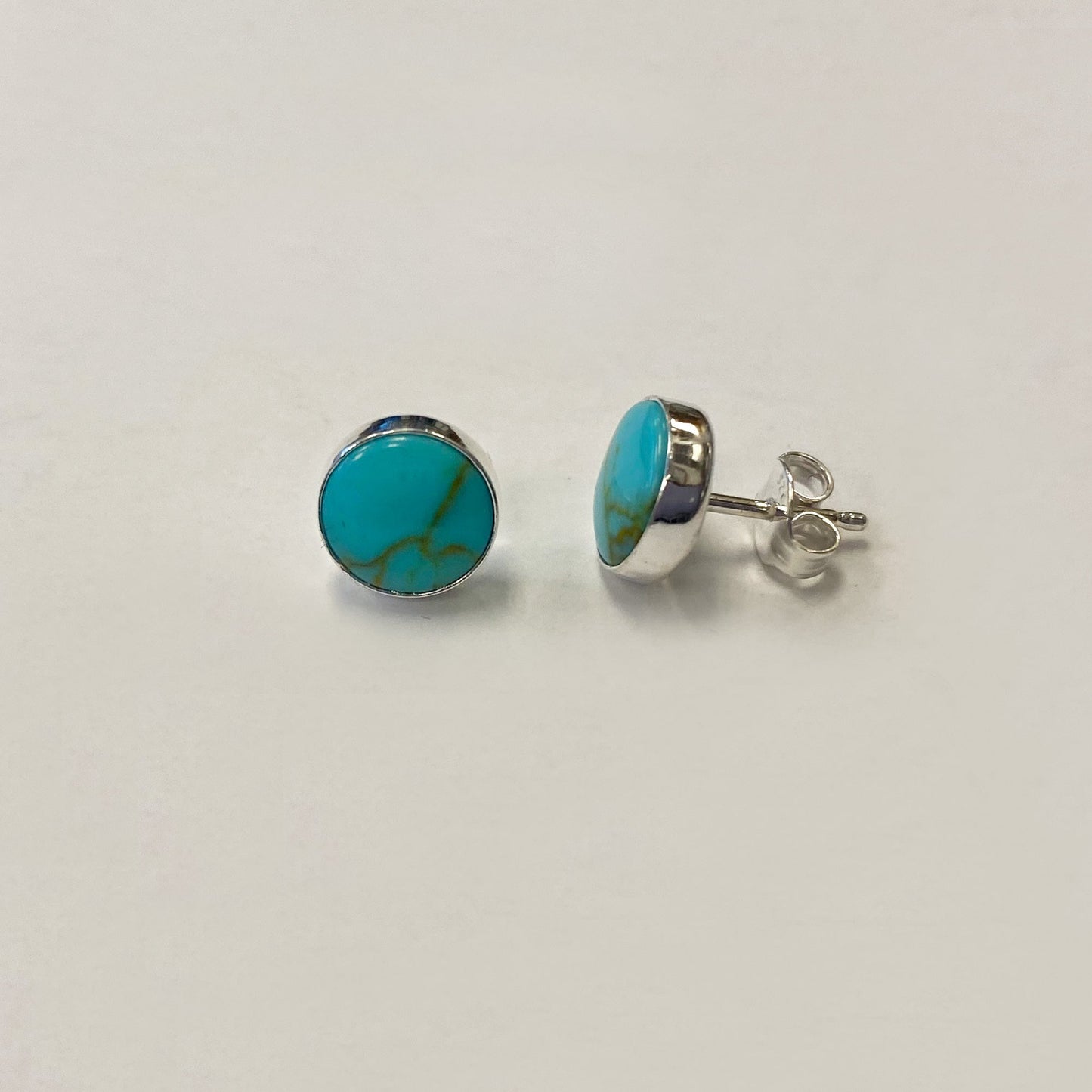.925 Sterling Silver Simulated Gemstone Stud Earrings