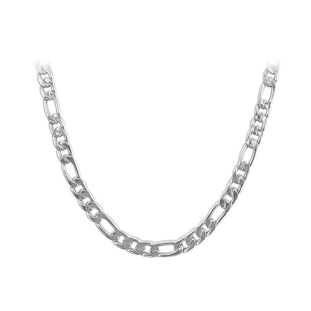 Men's Stainless Steel wide Figaro Chain Necklace - Gem Avenue